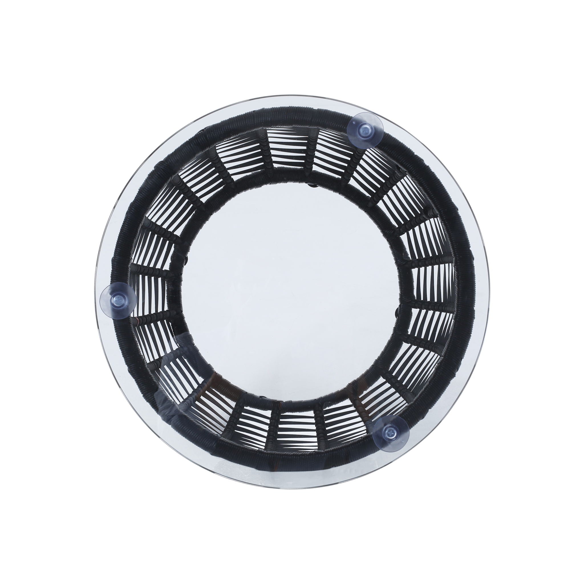 Boho Arias - Side Table With Tempered Glass Top And Rattan Wrap