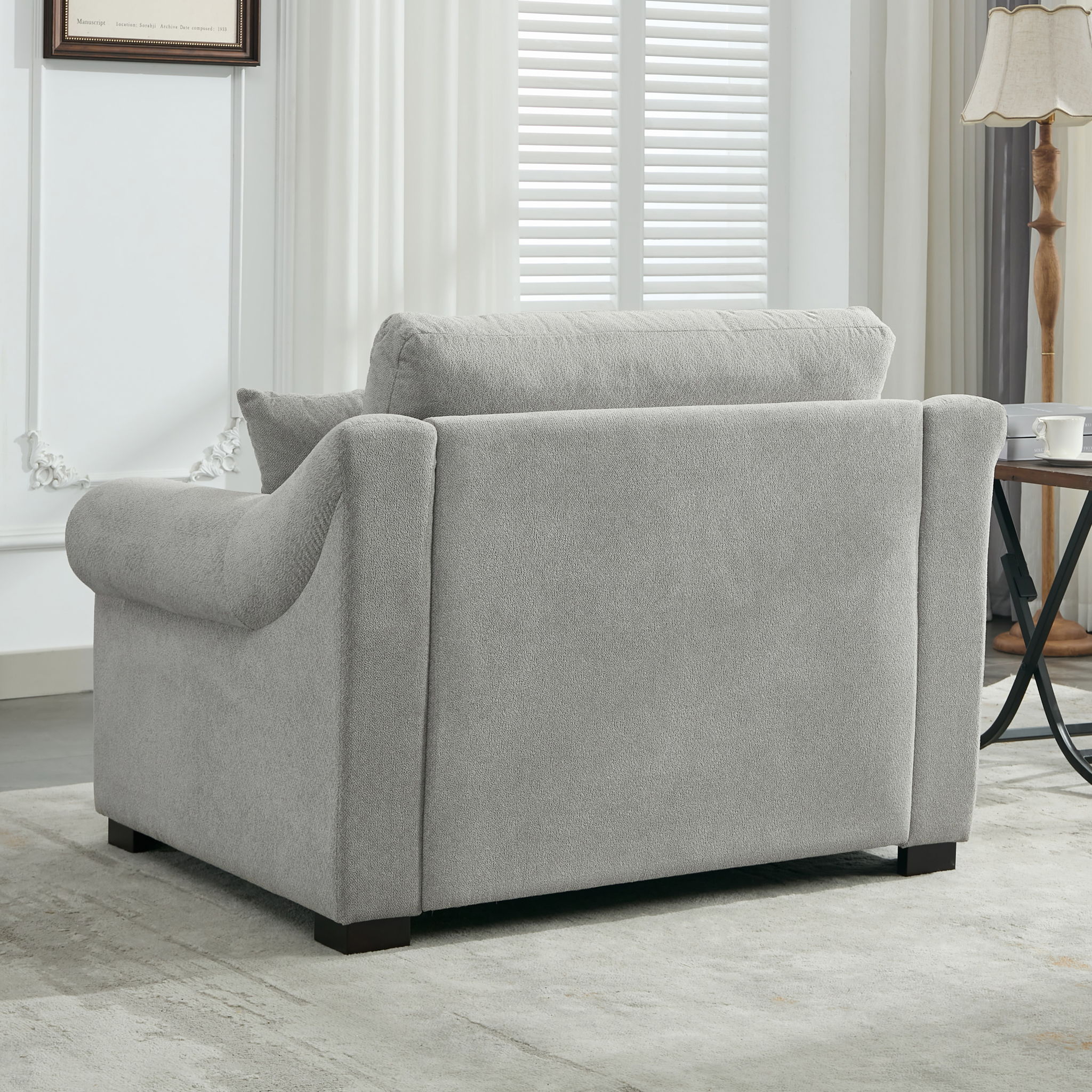 Modern Chenille Oversized Armchair, Chair And A Half, Single Sofa