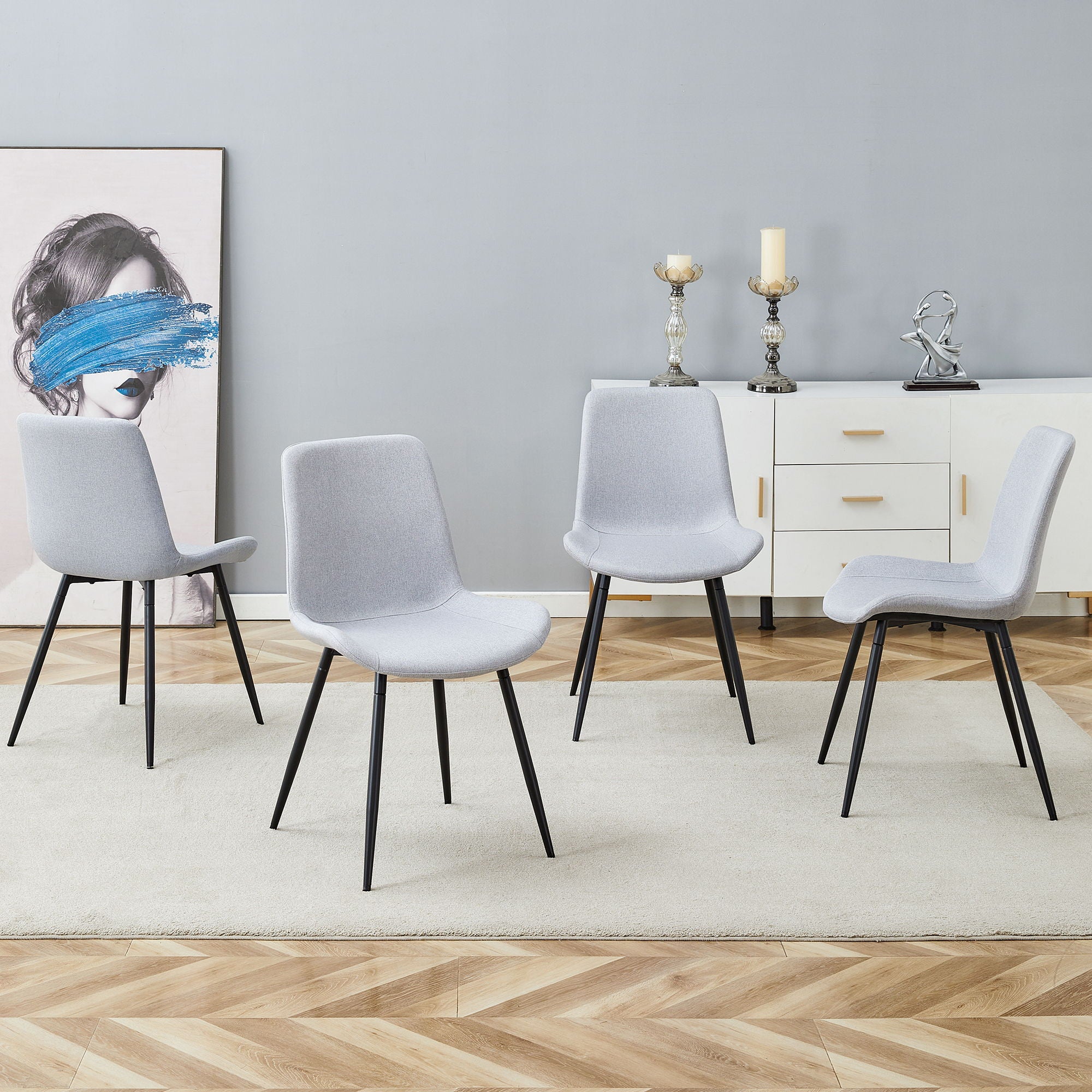 Modern Medieval Style Restaurant Cushioned Chairs With Suede Backrests