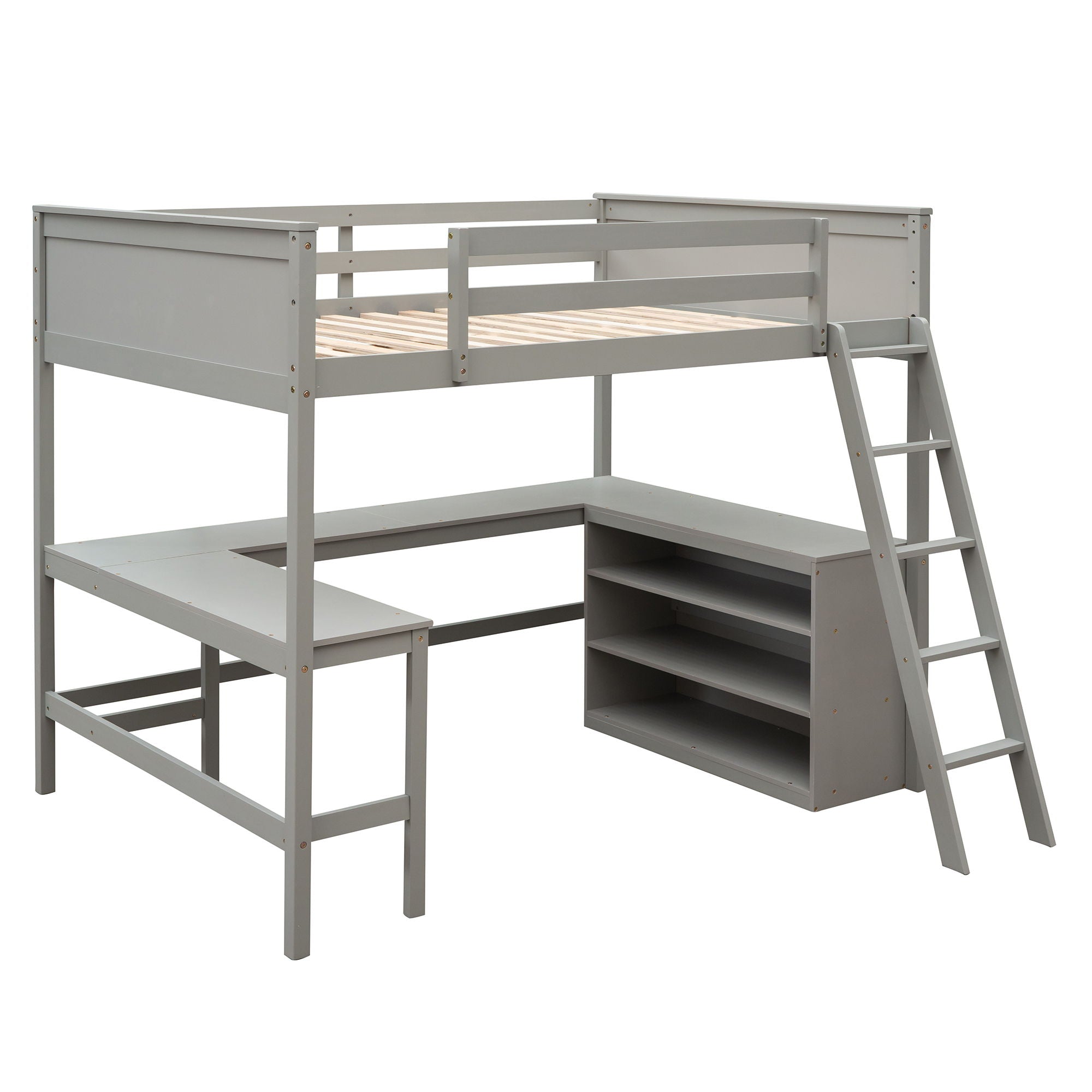 Loft Bed With Shelves With Desk