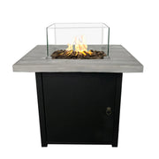 Reinforced - Propane Fire Pit Table - Black / Gray