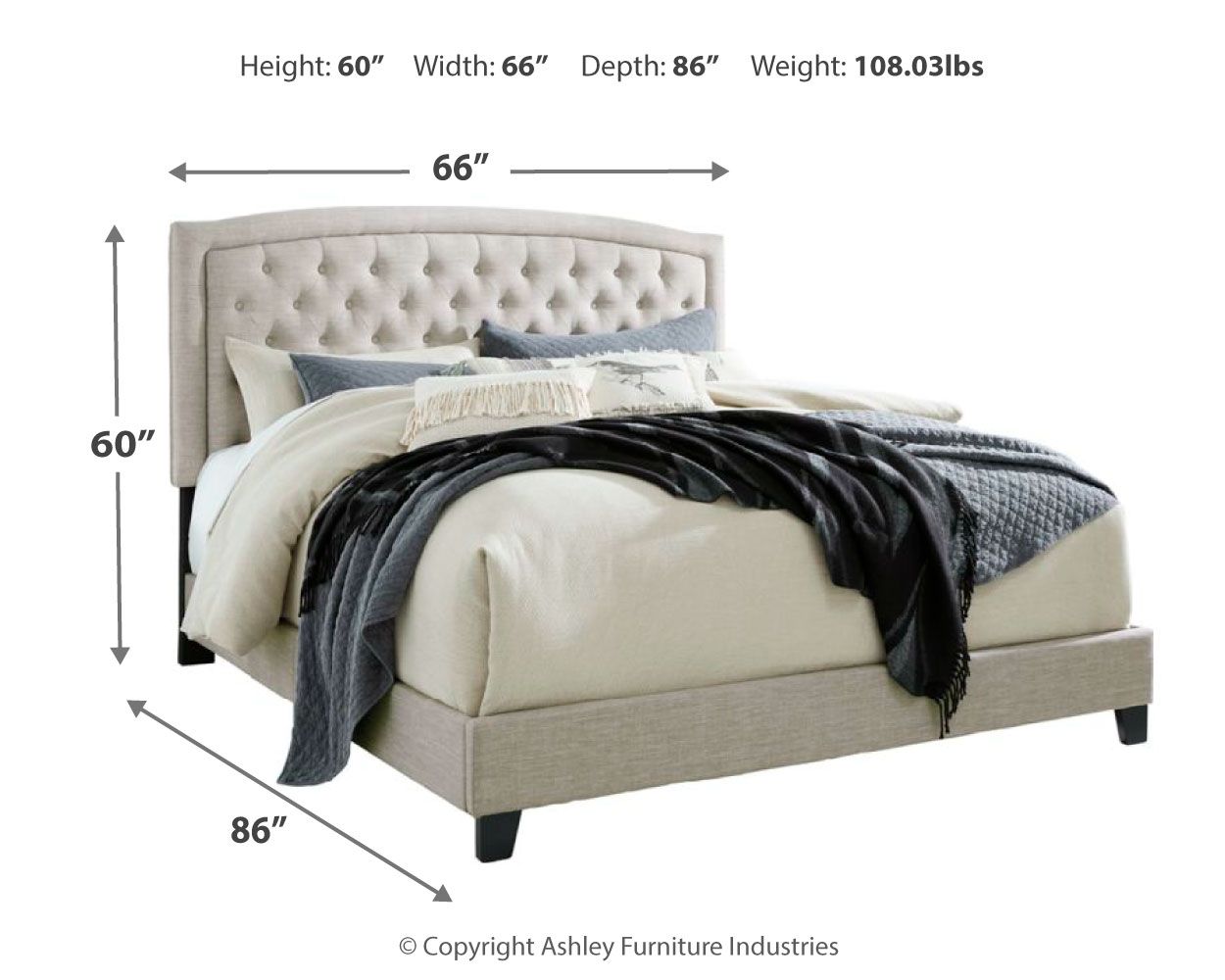 Ashley Furniture Jerary - Arched Upholstered Bed | Meri Furniture