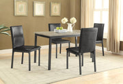 Coaster Fine Furniture Garza - 5-Piece Rectangular Dining Table Set - Black | Meri Furniture