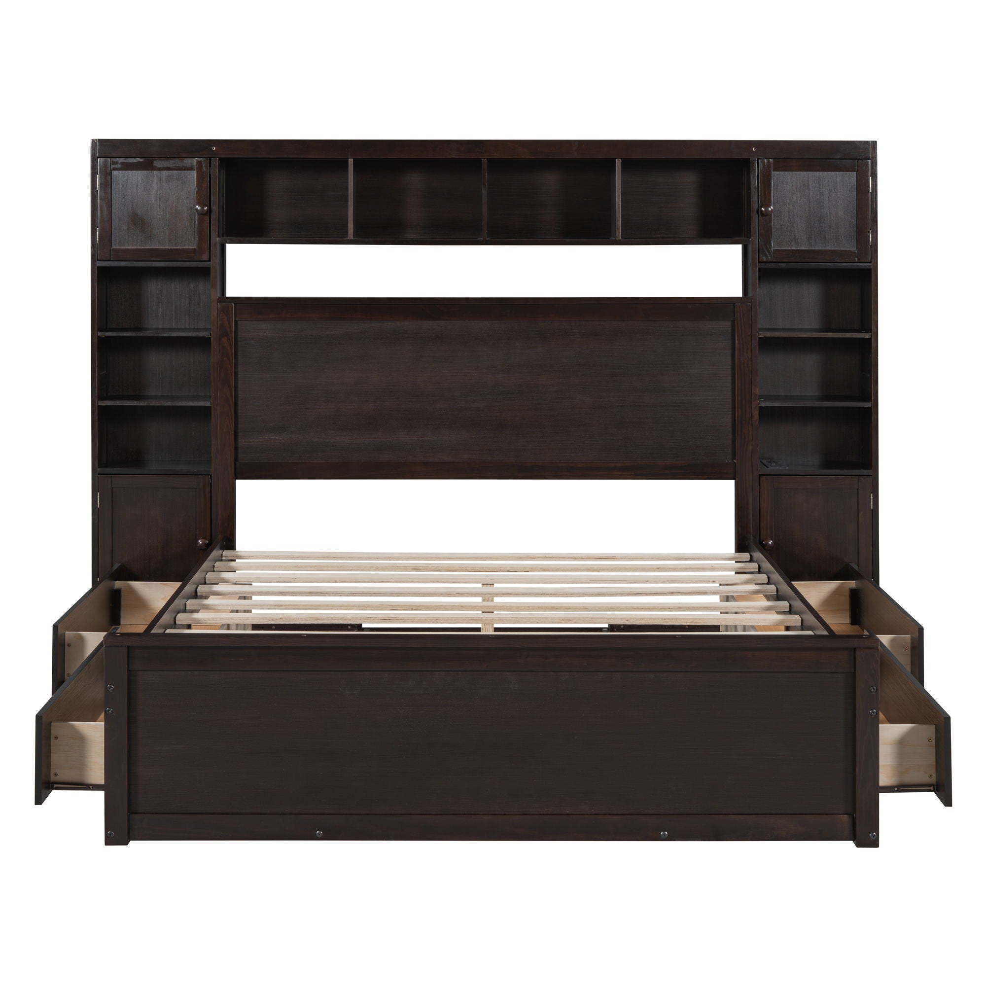 Bed With All In One Cabinet, Shelf And Sockets