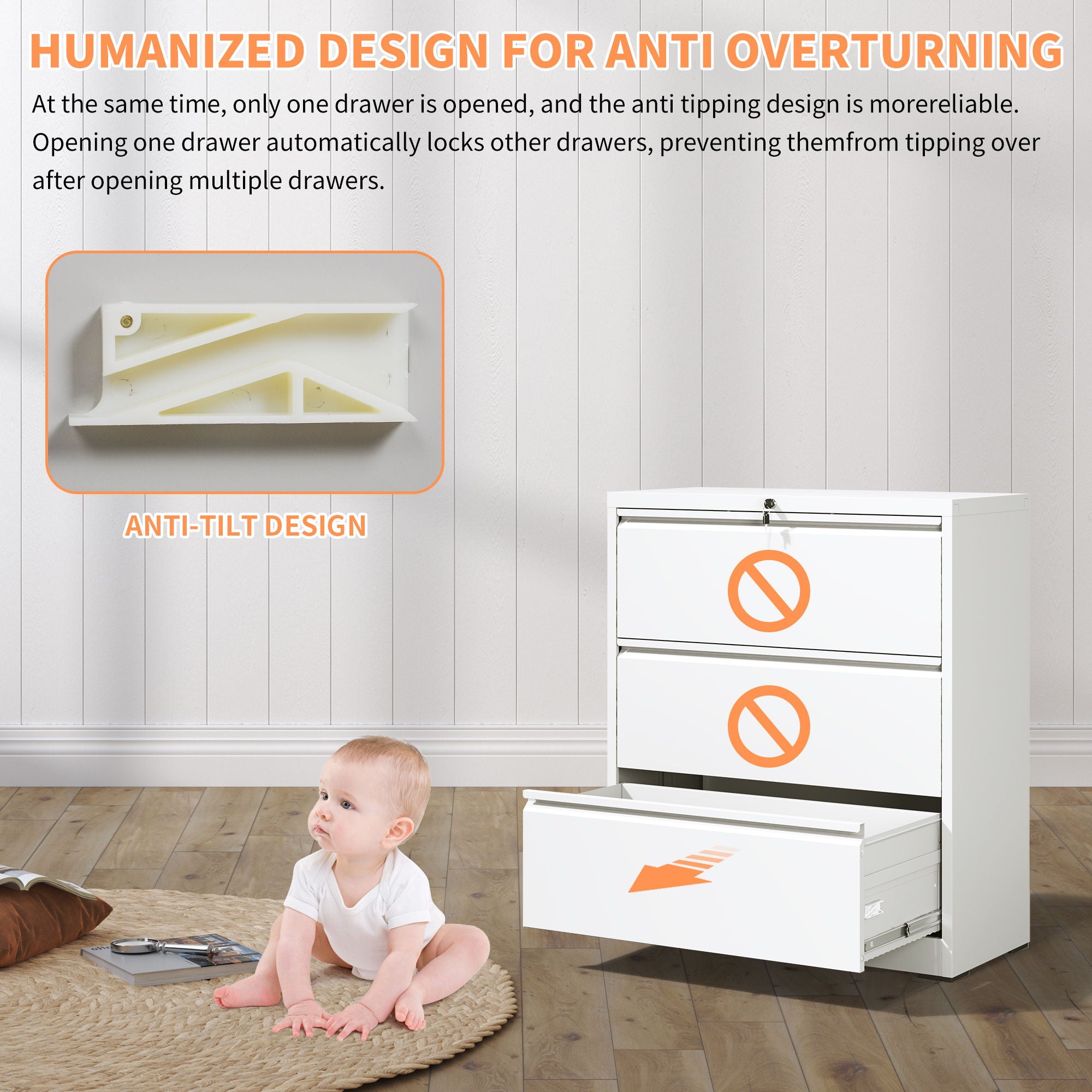 Premium Drawer Metal Lateral File Cabinet With Lock