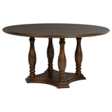 Landon - Round Wood Pedestal Dining Table - Rich Brown