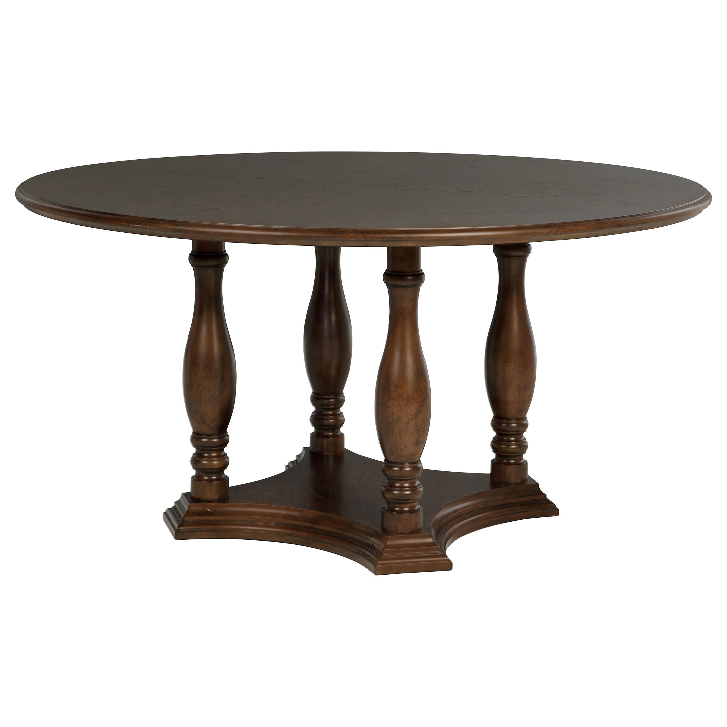 Coaster Fine Furniture Landon - Round Wood Pedestal Dining Table - Rich Brown | Meri Furniture