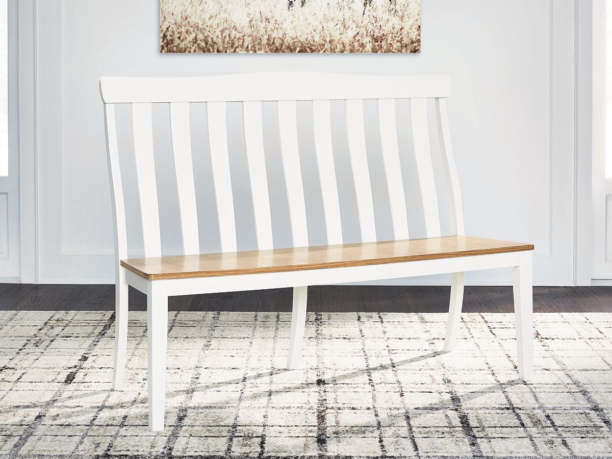 Signature Design by Ashley® Ashbryn - White / Natural - Double Dining Chair | Meri Furniture