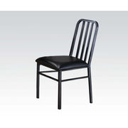 Jodie - Side Chair Set of 2) - Black Synthetic Leather & Antique Black