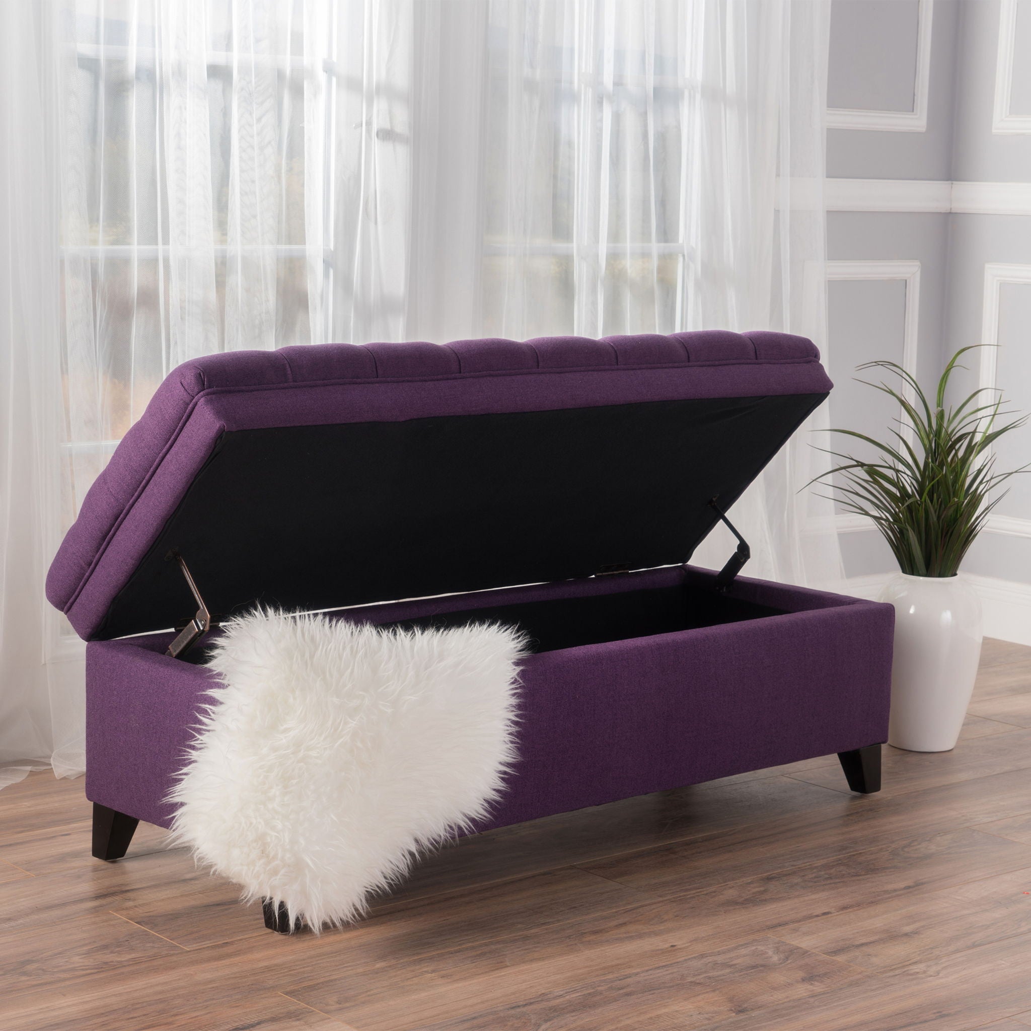 Juliana - Storage Ottoman With Birch Legs