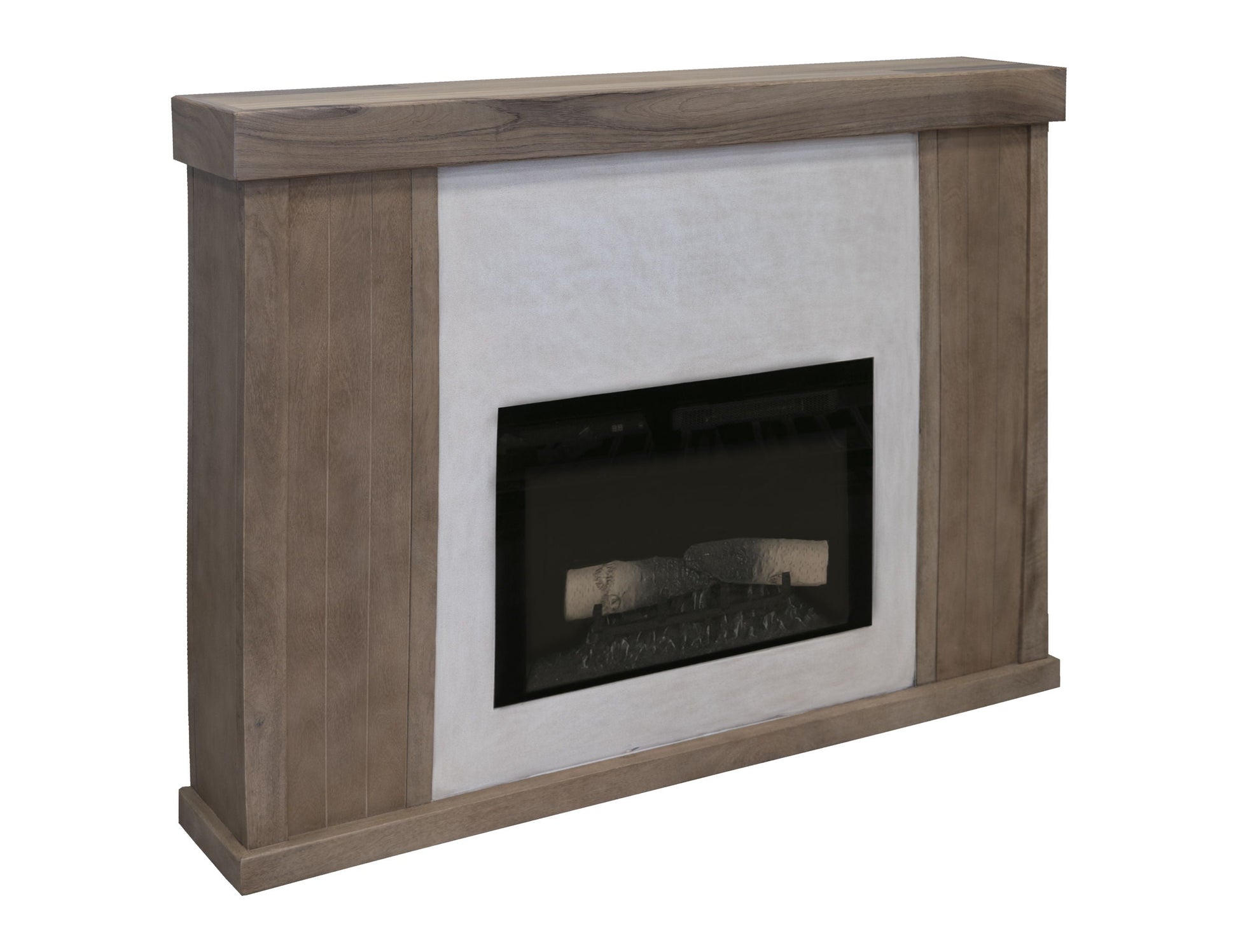 International Furniture Direct Natural Parota - Electric Fireplace - Dark Brown | Meri Furniture