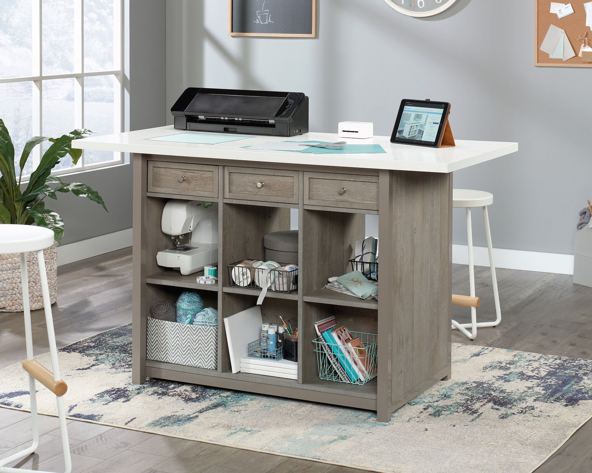 Durable Craft Work Table with Storage