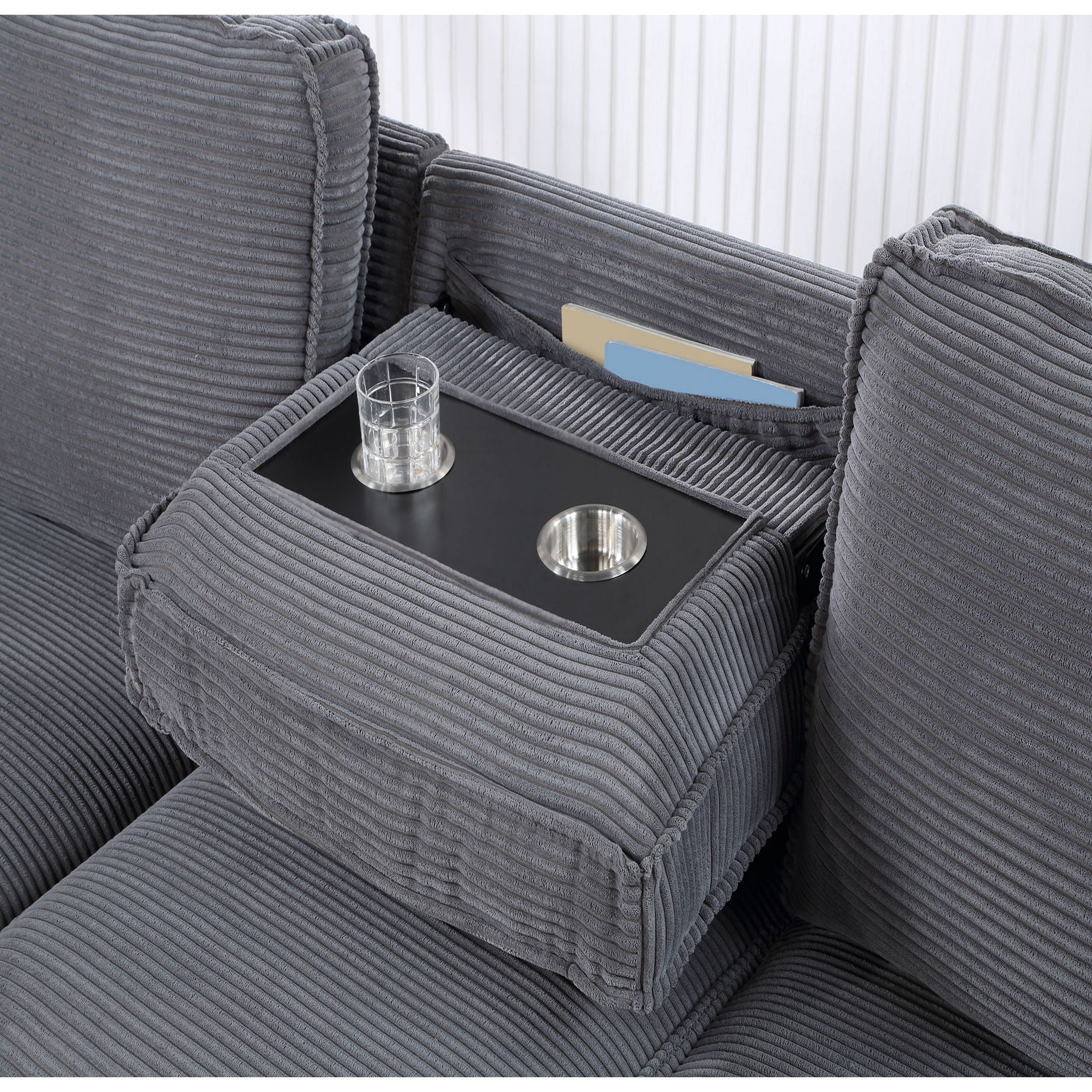 Territory - Pull Out Sofa Bed With Design - Dark Gray