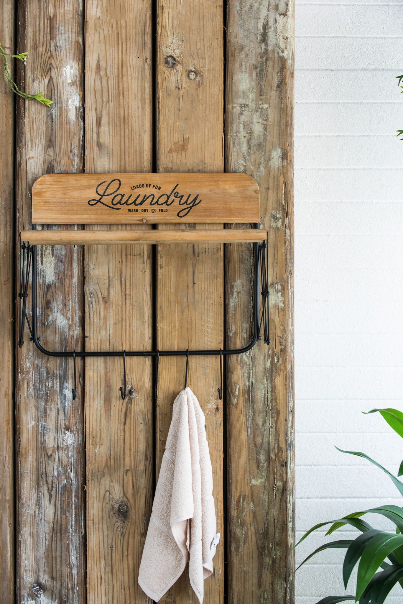 Laundry Rack With Accordion Design - Brown / Black - Black Brown