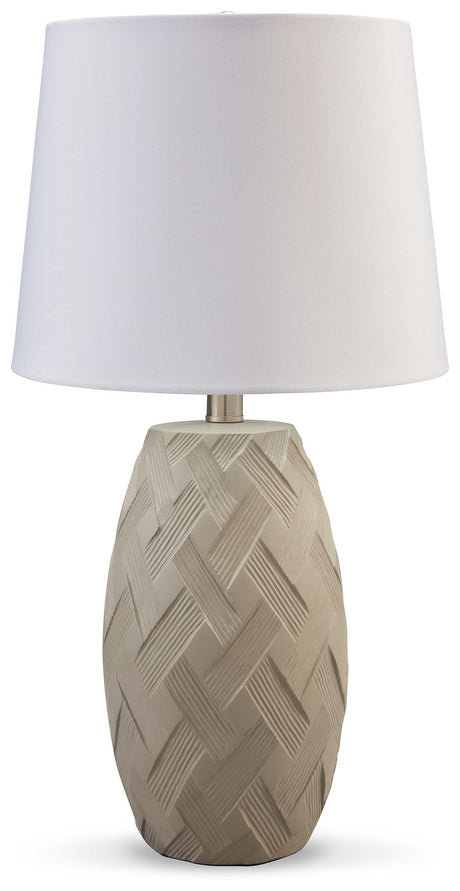 Tamner - Taupe - Poly Table Lamp (Set of 2)