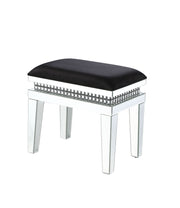 Lotus - Vanity Stool - Mirrored, Faux Ice Cube Crystals