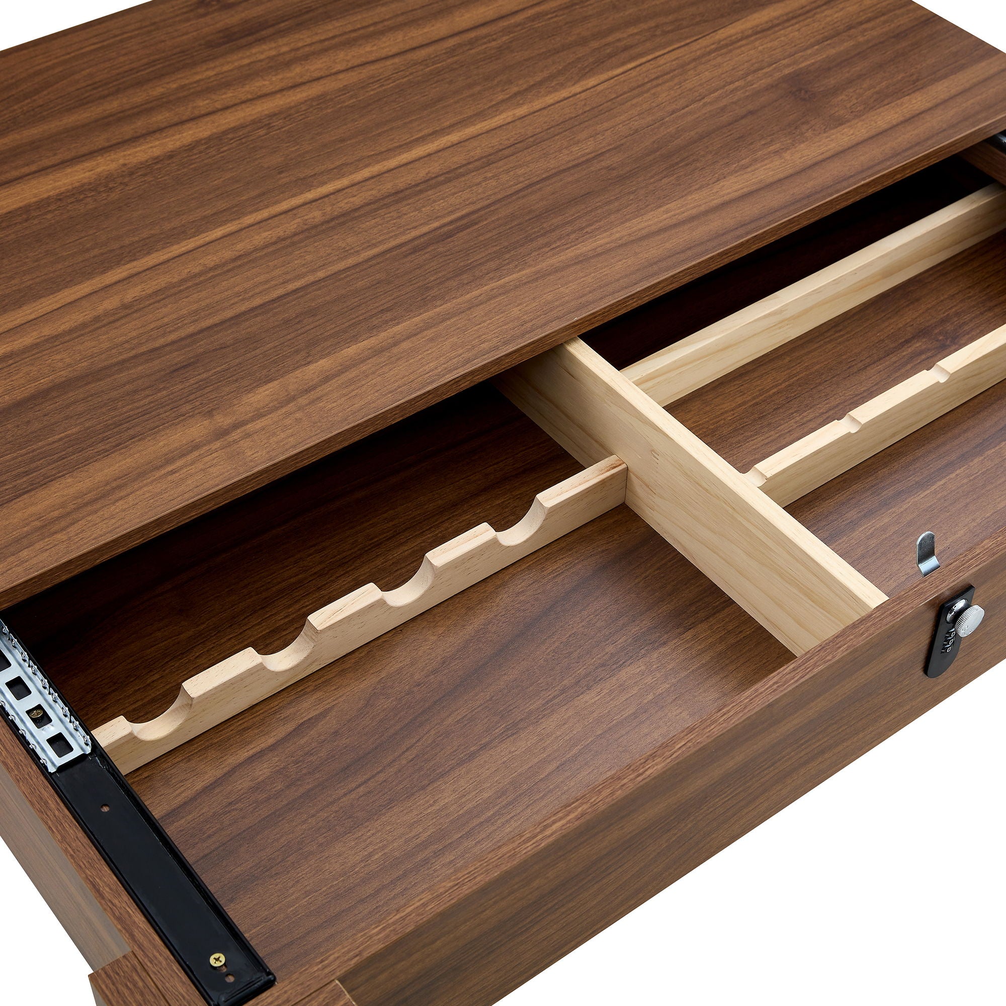 Multi Functional Coffee Table With Password Lock, Suitable For Storing Firearms And Wine - Walnut