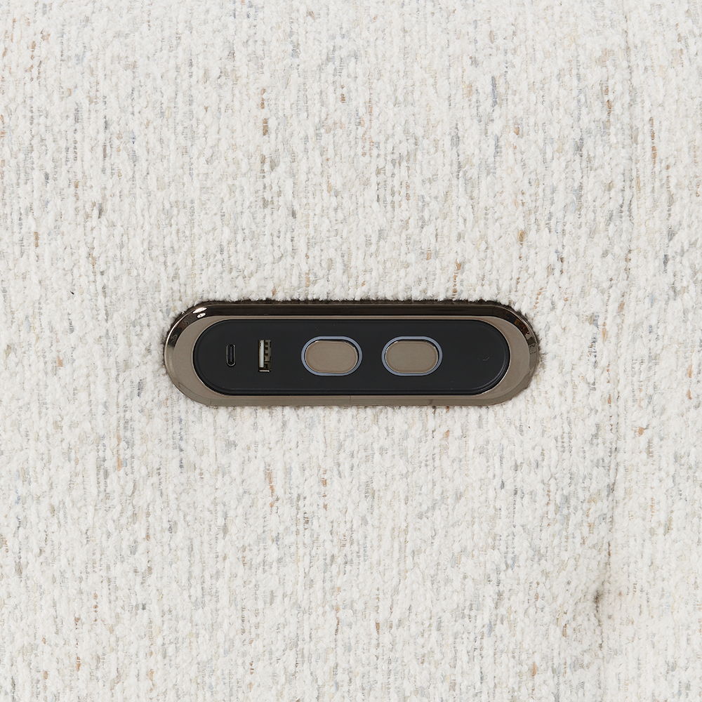 Lalisa - Power Motion Loveseat With USB Port - Cream Chenille