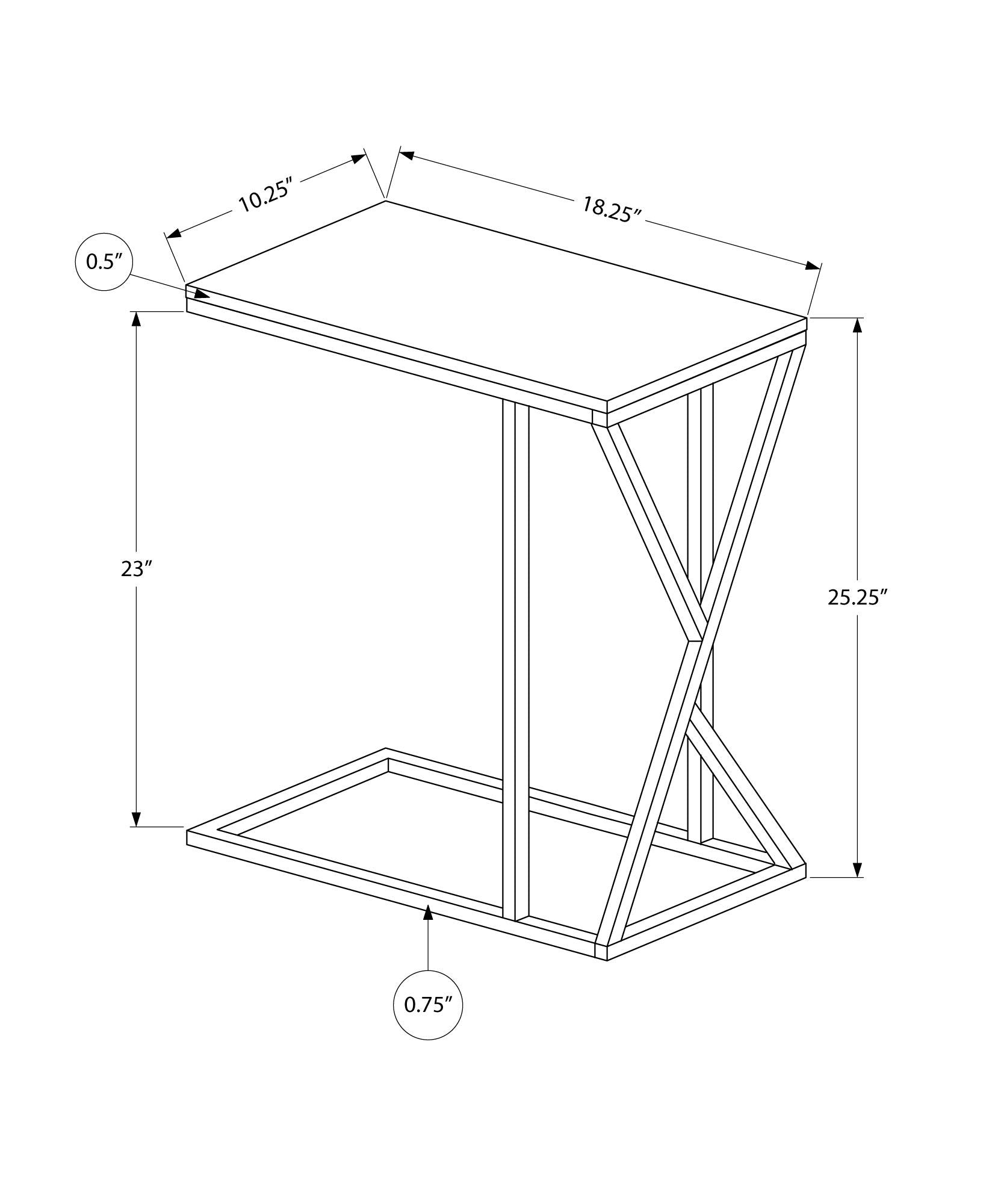 Accent Table C - Shaped, Contemporary & Modern