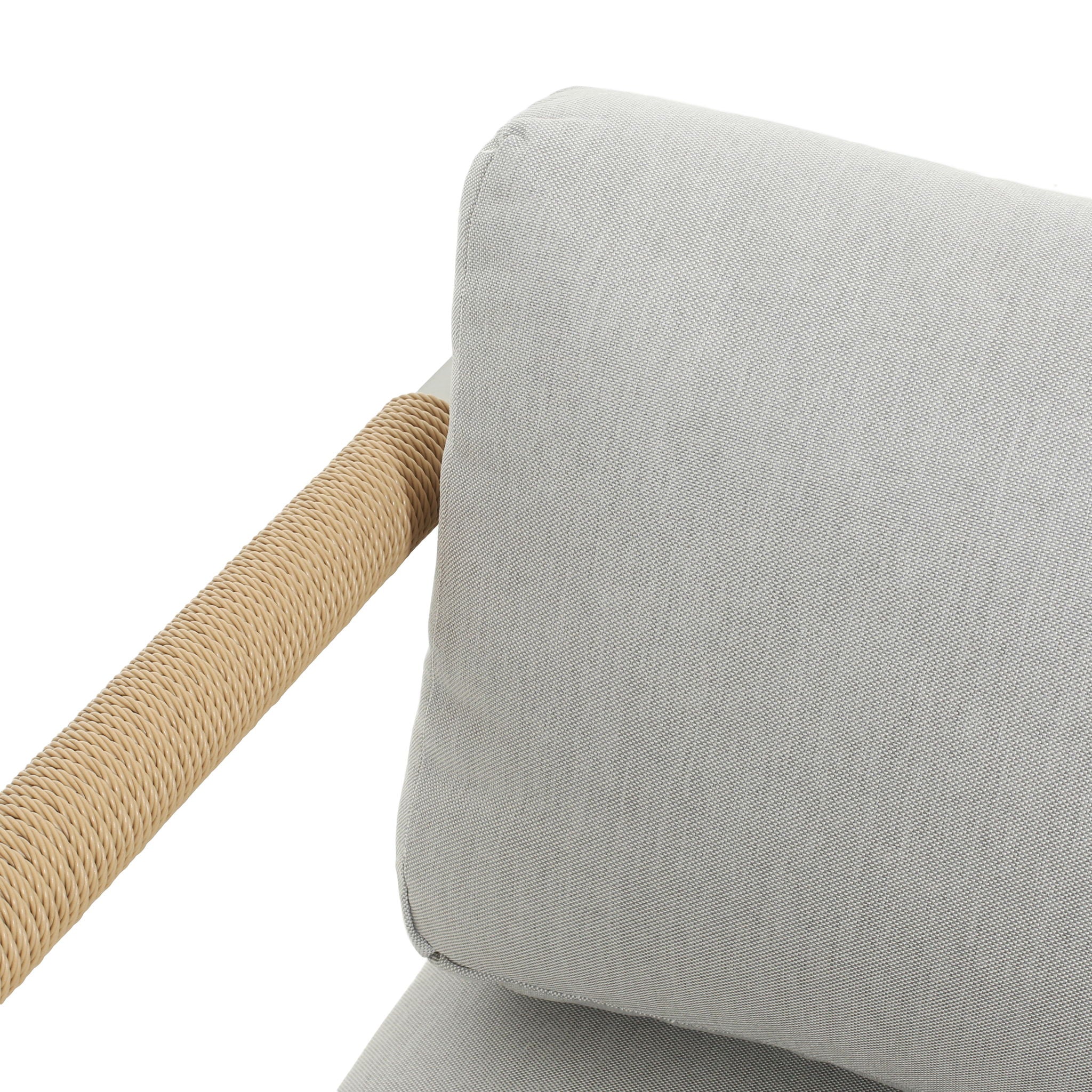 Oriana - Aluminum Outdoor Patio Armchair With Thick Cushions - Light Gray