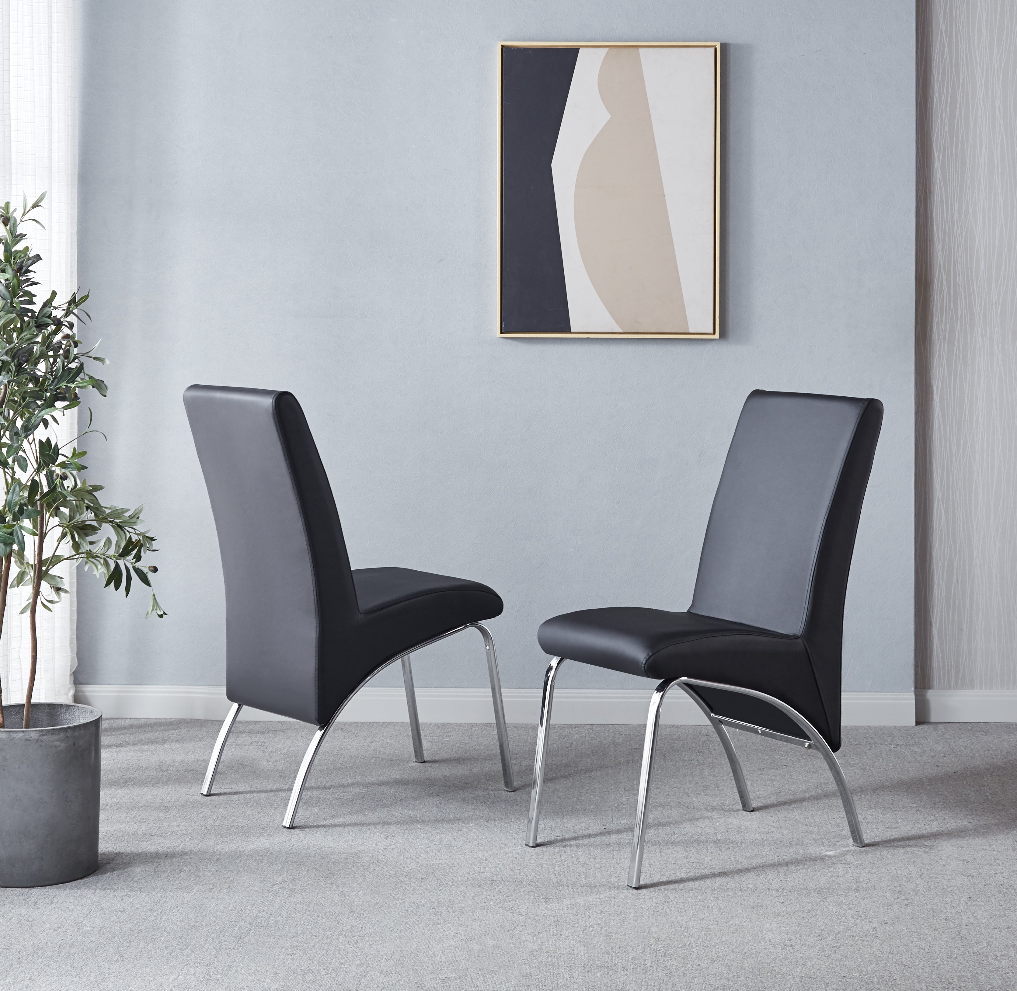 Set of 2 Leatherette Dining Chair