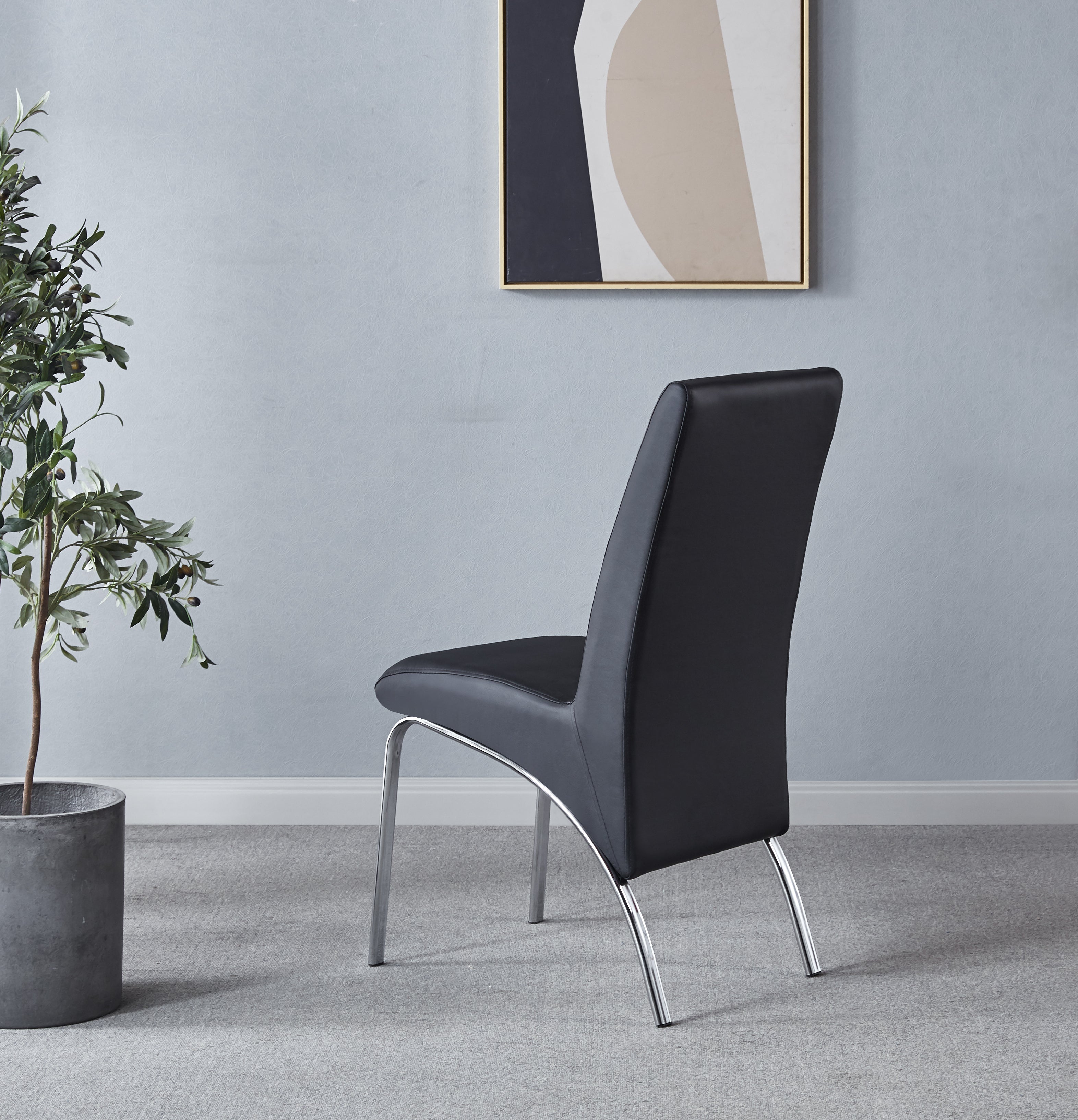 Set of 2 Leatherette Dining Chair