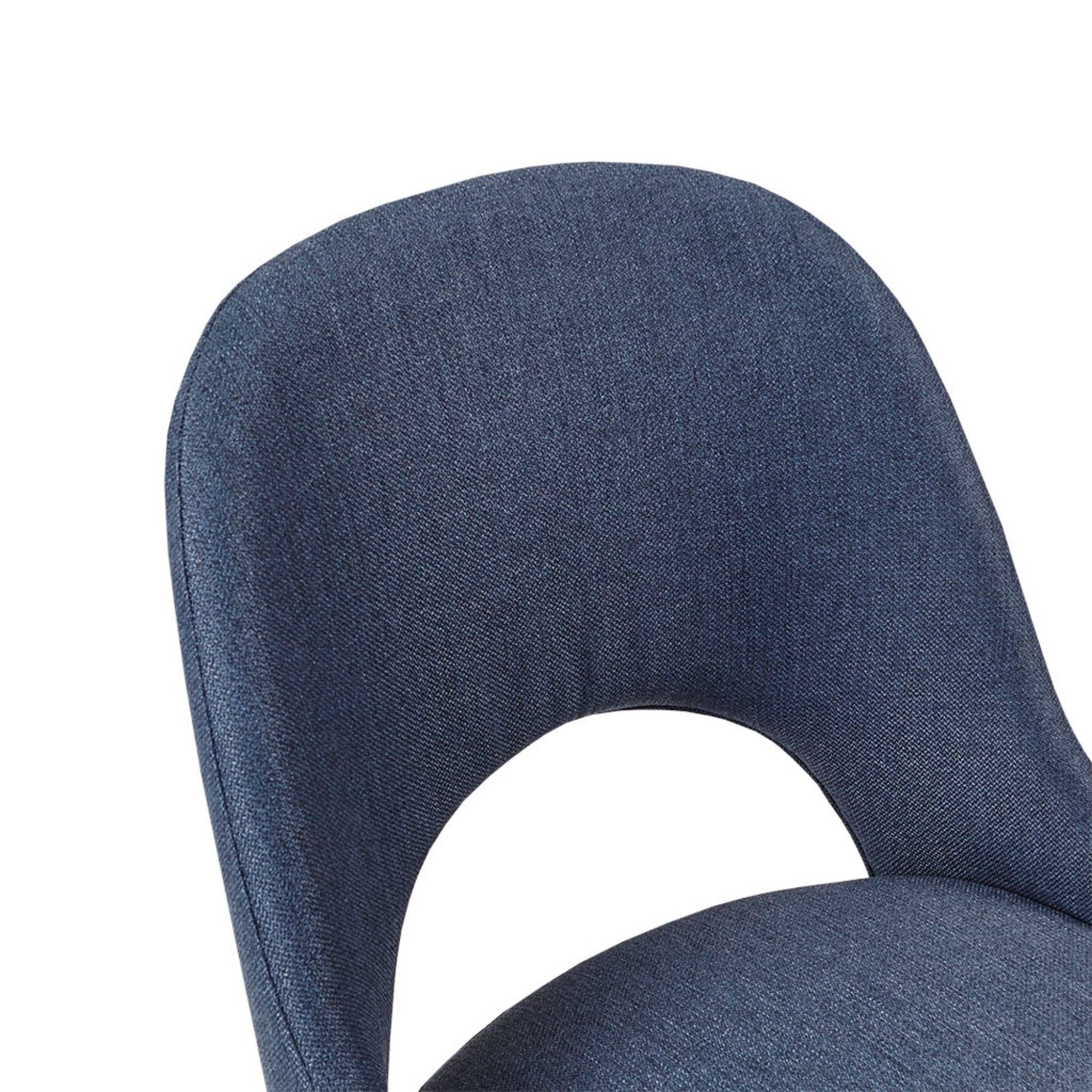 Dining Side Chair Upholstered Textured Fabric (Set of 2) - Navy