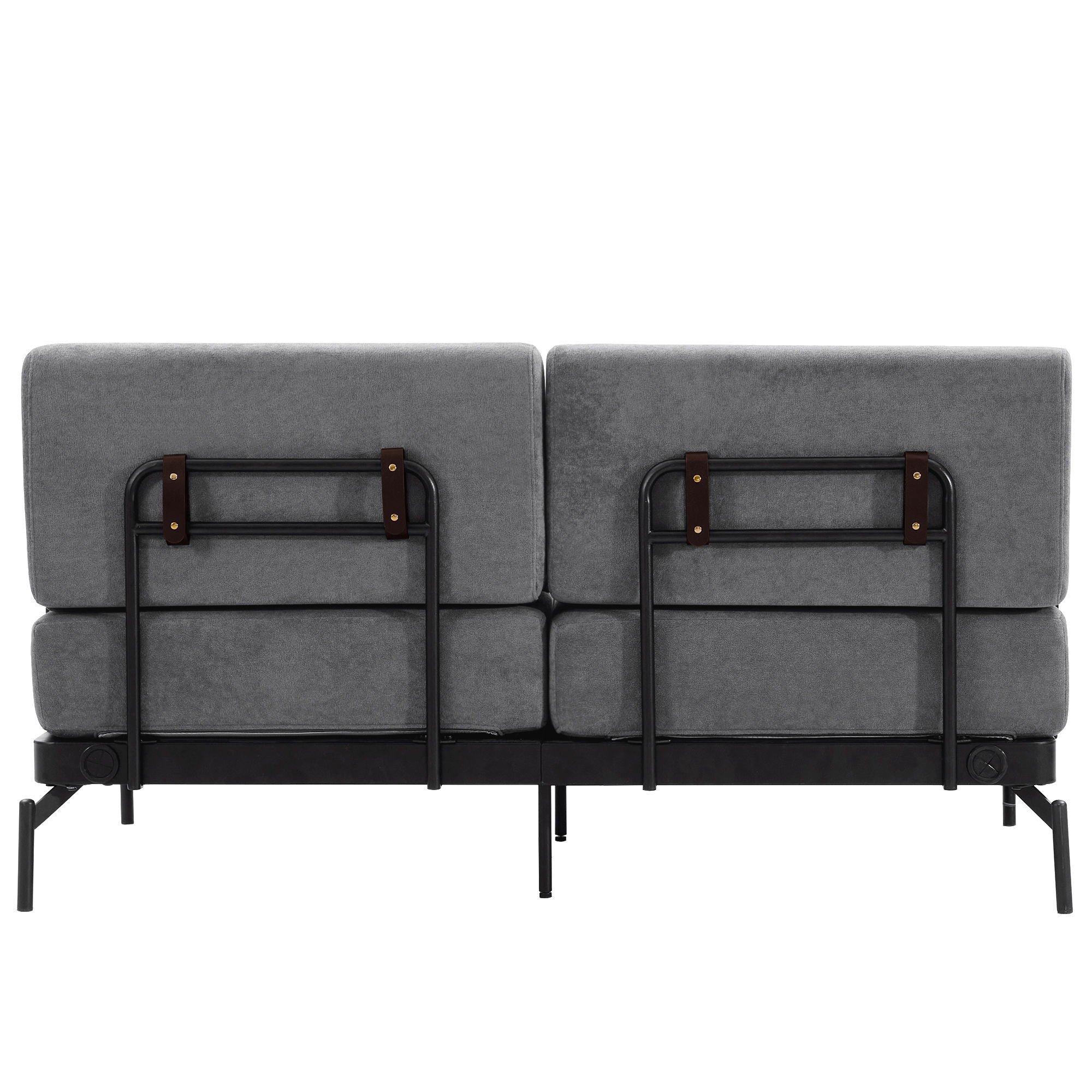 Modern Loveseat Sofa 2 Seater With USB Ports, Cylindrical Armrests