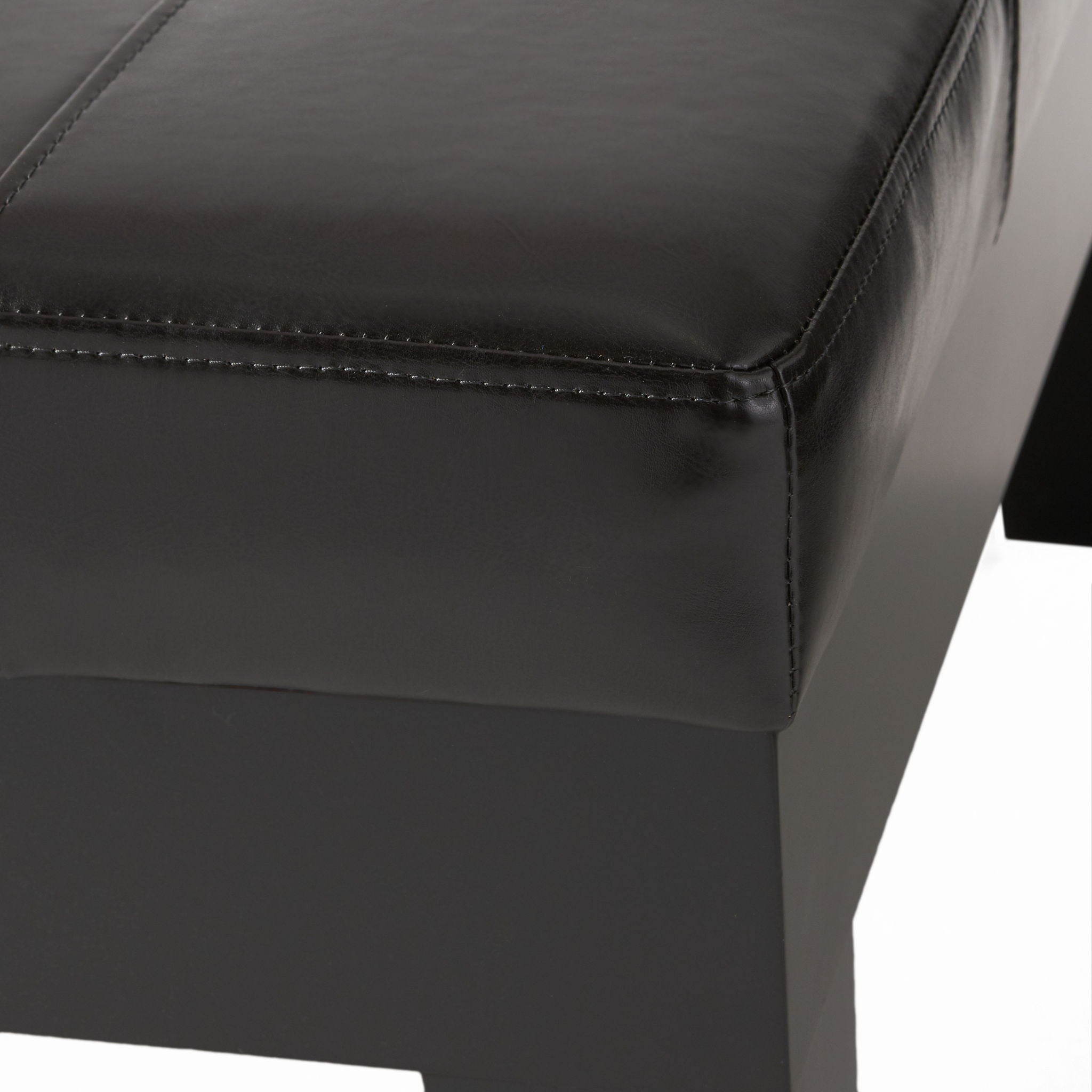 Chatham - Ottoman With Drawer Leather Storage Solution - Dark Coffee