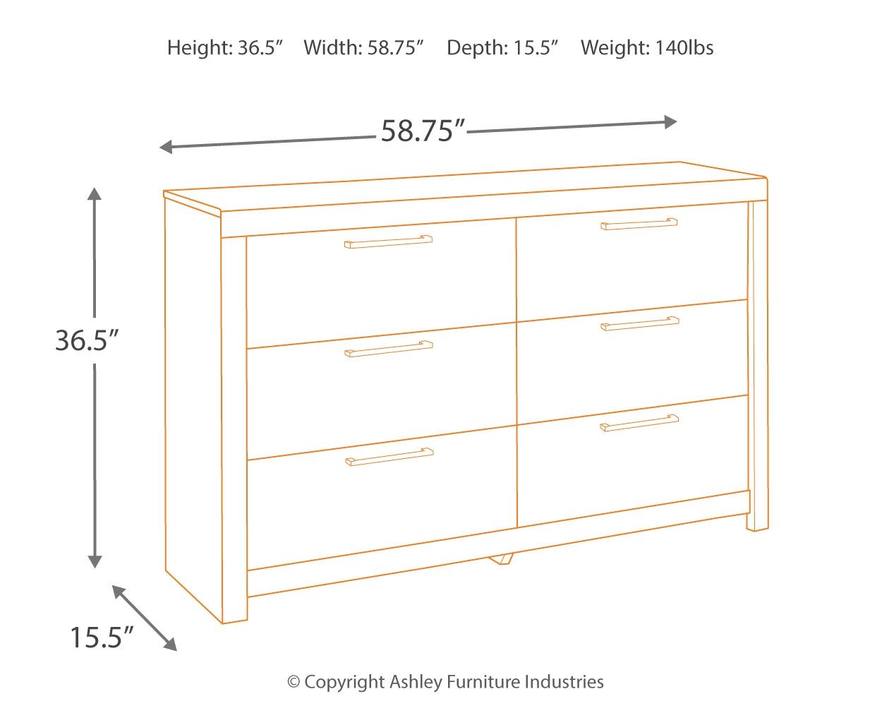 Ashley Furniture Derekson - Dresser, Mirror | Meri Furniture