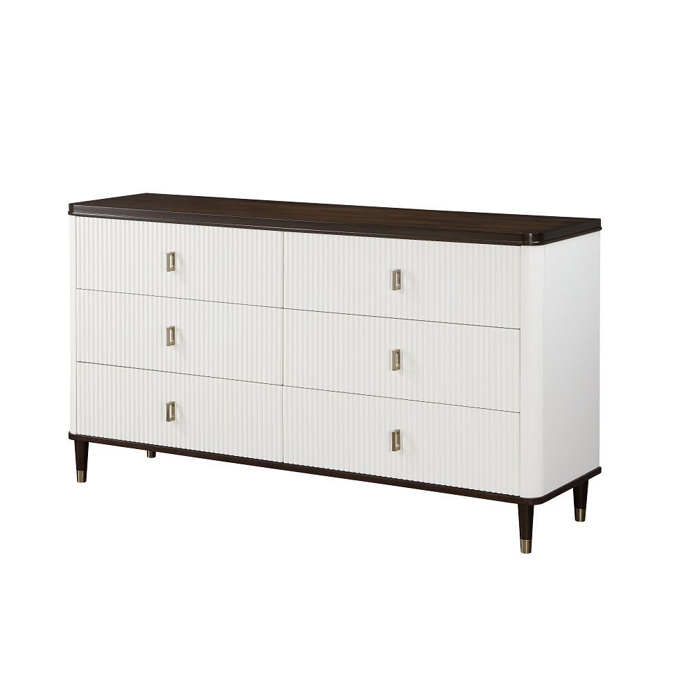 ACME Carena - Dresser With Jewelry Tray - White & Brown | Meri Furniture