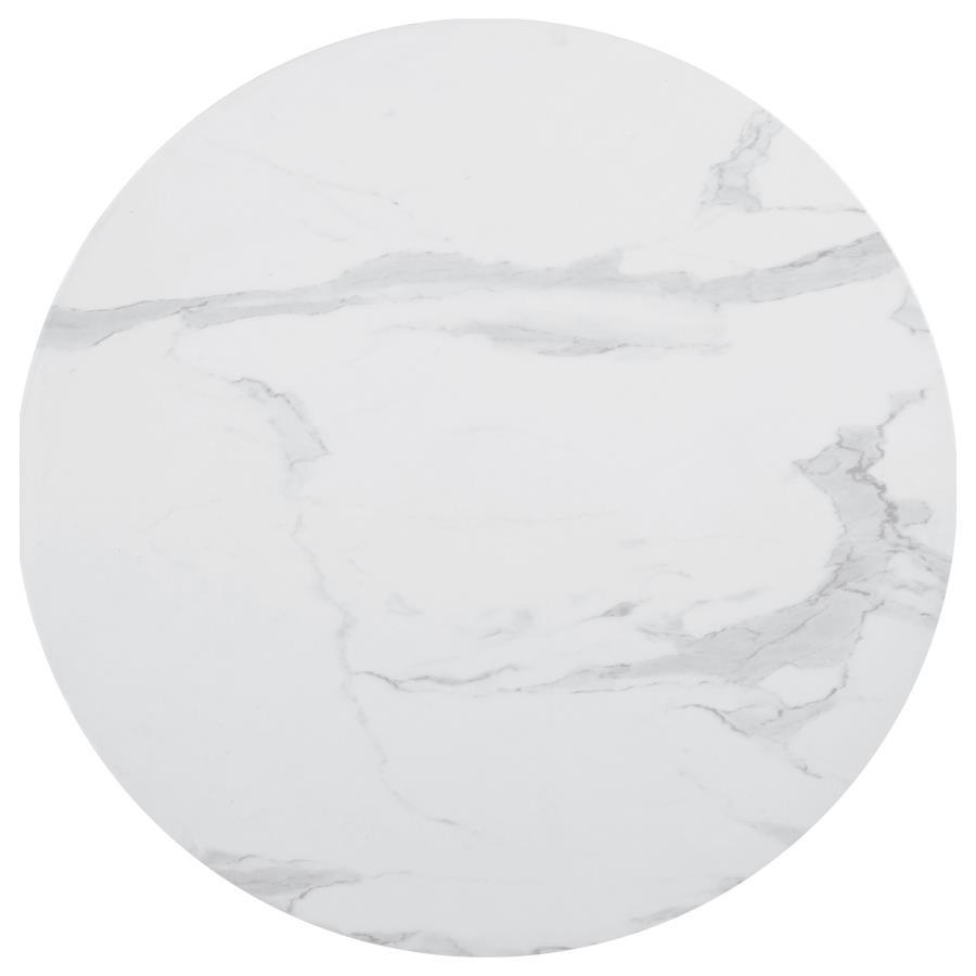 Coaster Fine Furniture Arkell - Round Faux Marble Top Dining Table | Meri Furniture