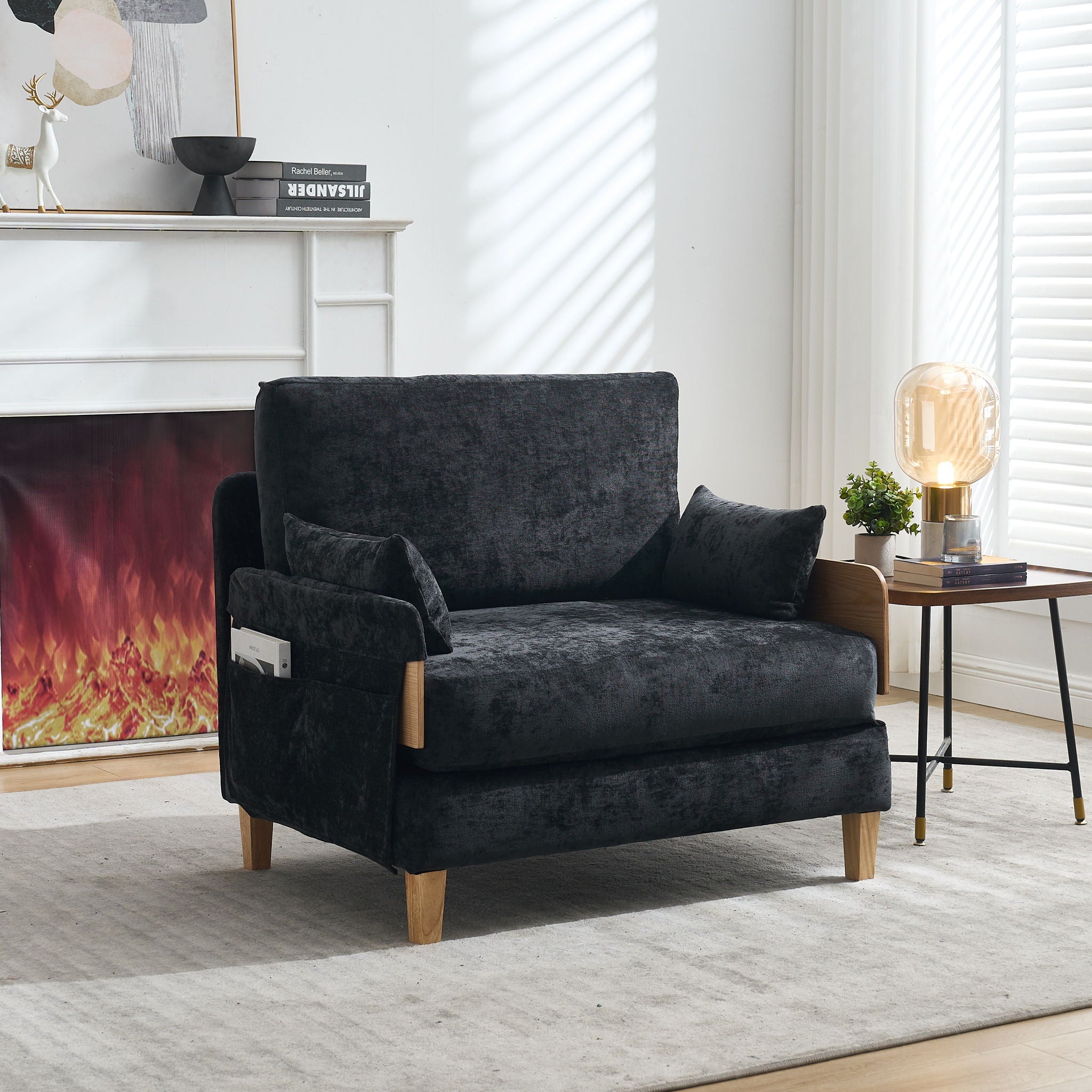 Mid Century Modern Foldable Sofa Bed, 3 In 1 Convertible Sleeper With 3 Pillows