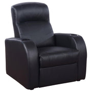 Coaster Fine Furniture Cyrus - Upholstered Track Arm Recliner - Black | Meri Furniture