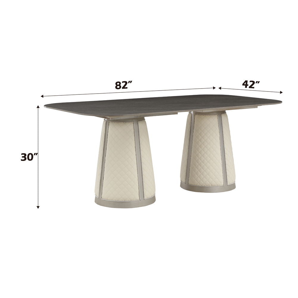 Kasa - Dining Table - Sintered Stone Top & Champagne