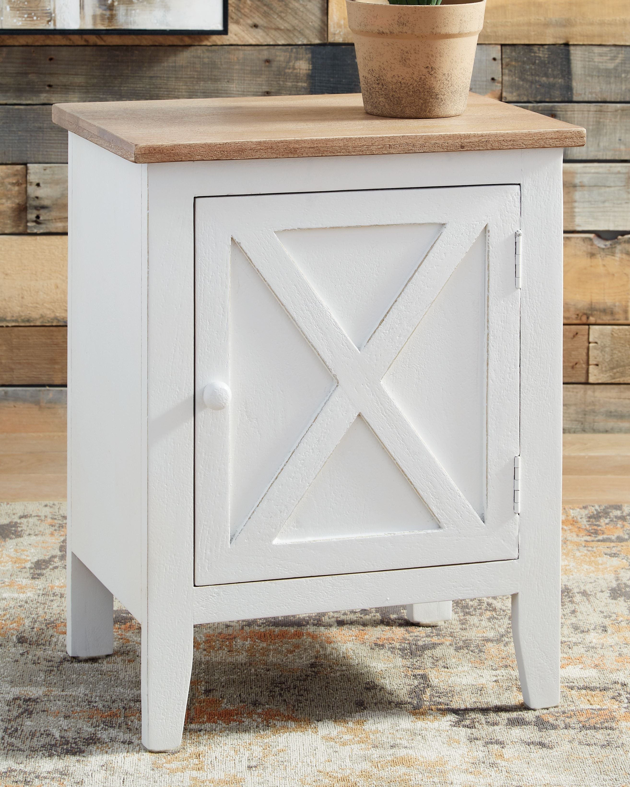 Ashley Furniture Gylesburg - White / Brown - Accent Cabinet | Meri Furniture
