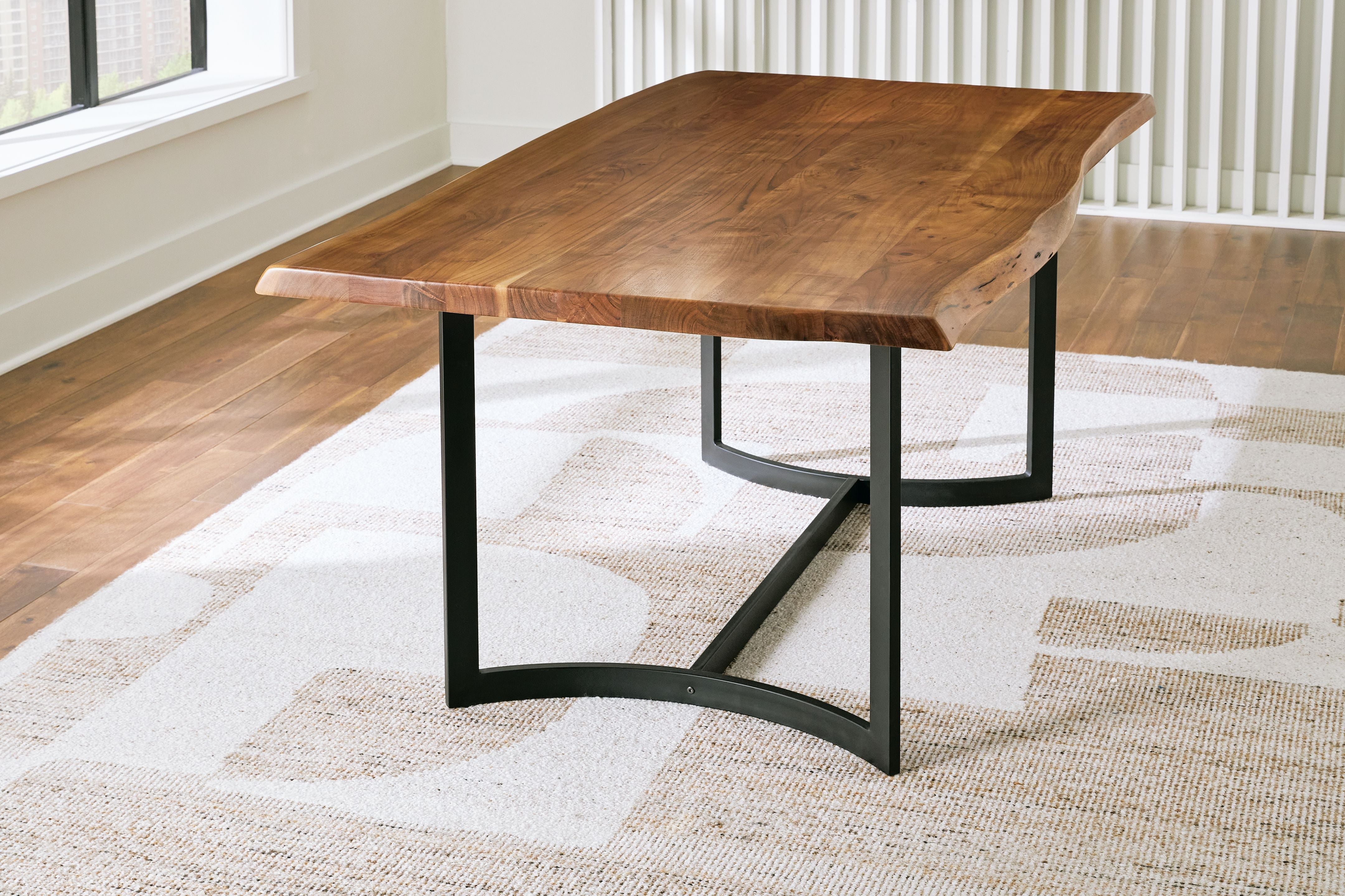 Signature Design by Ashley® Fortmaine - Brown / Black - Rectangular Dining Room Table | Meri Furniture