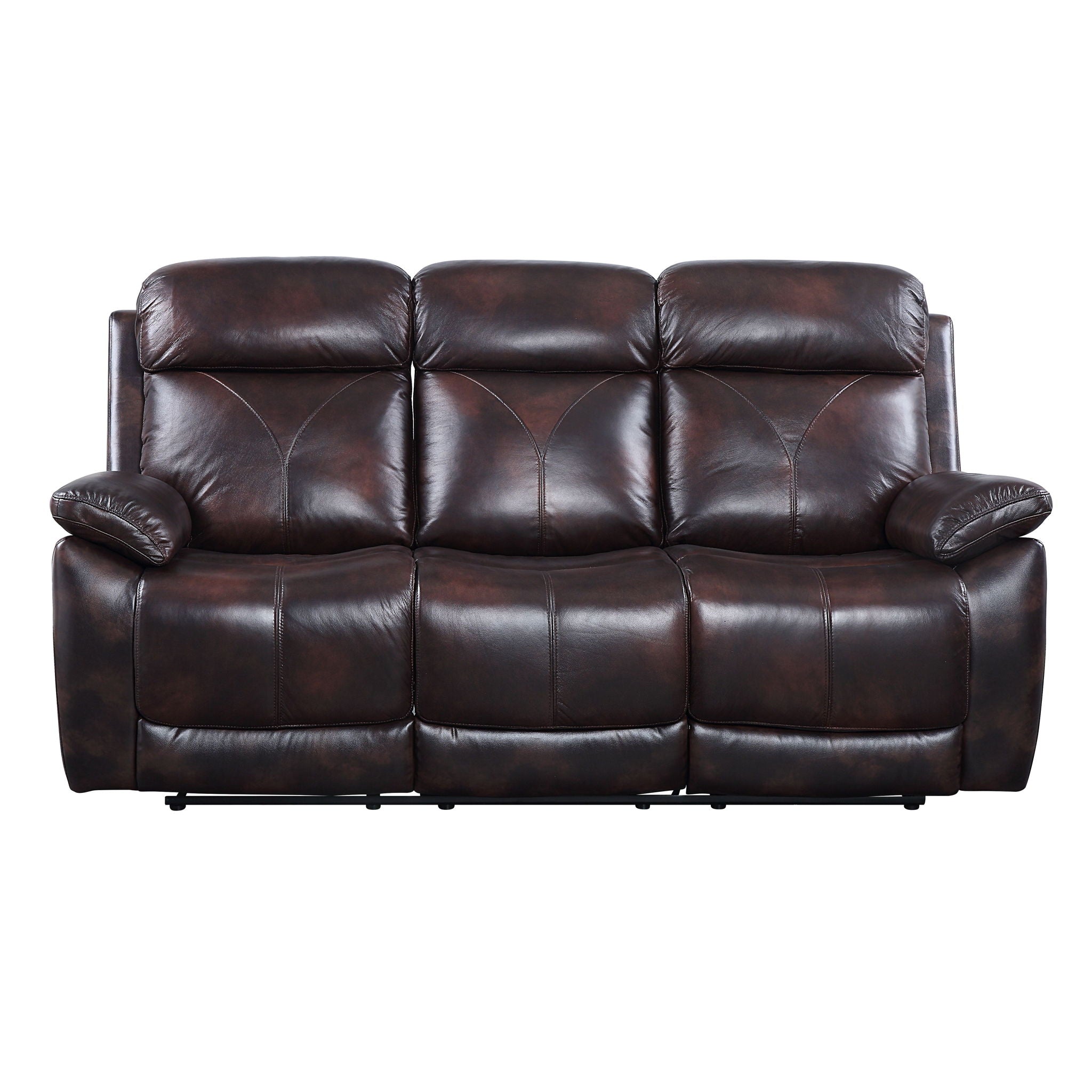 Perfiel - Motion Sofa - Two Tone Dark Brown Top Grain Leather