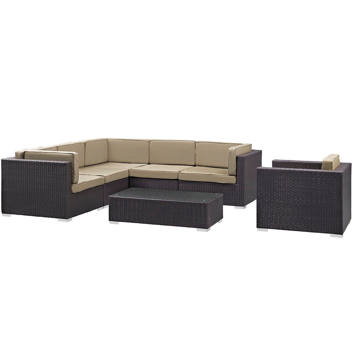 Corona 7 Piece Outdoor Patio Sectional Set by Modway