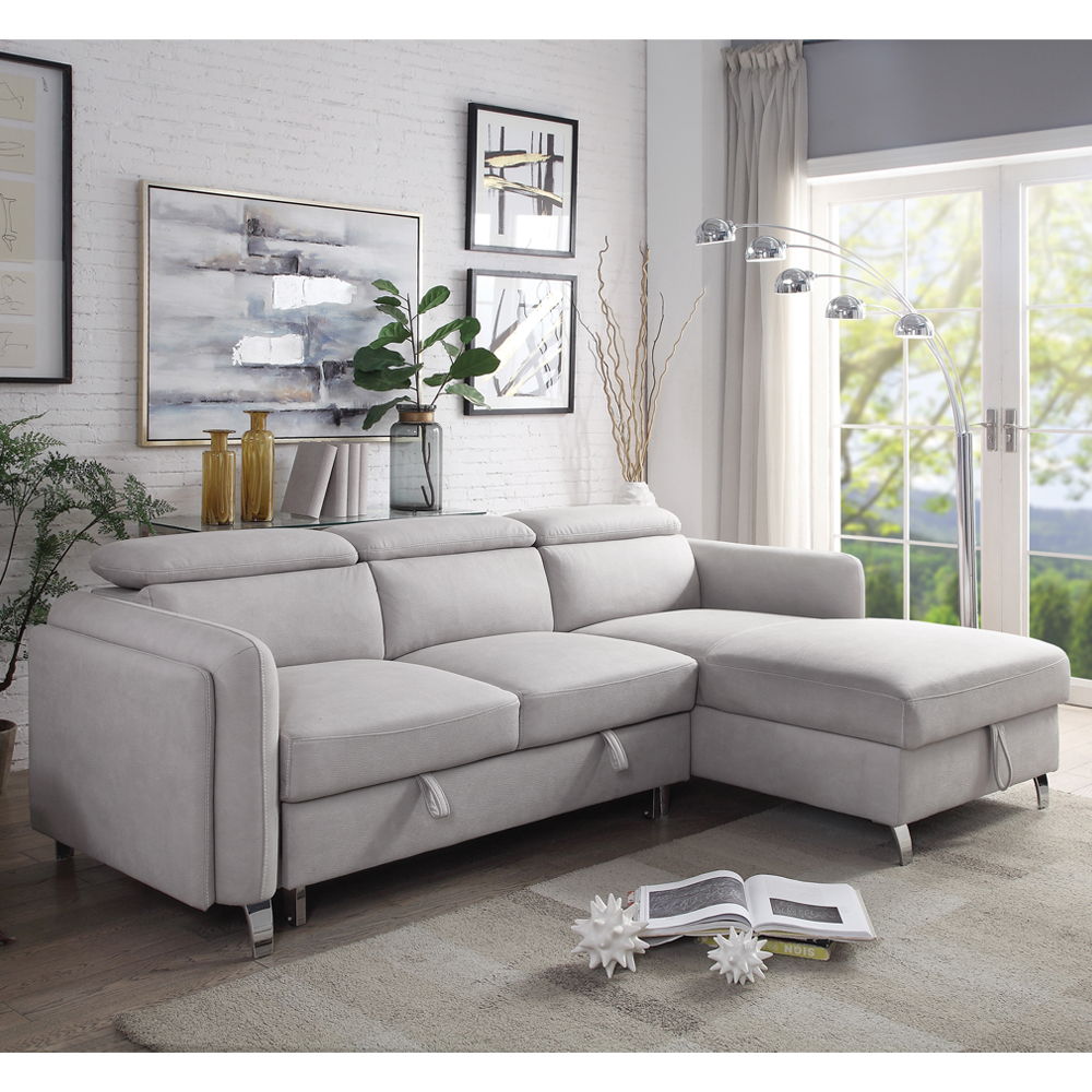 ACME Reyes - Sectional Sofa - Gray | Meri Furniture