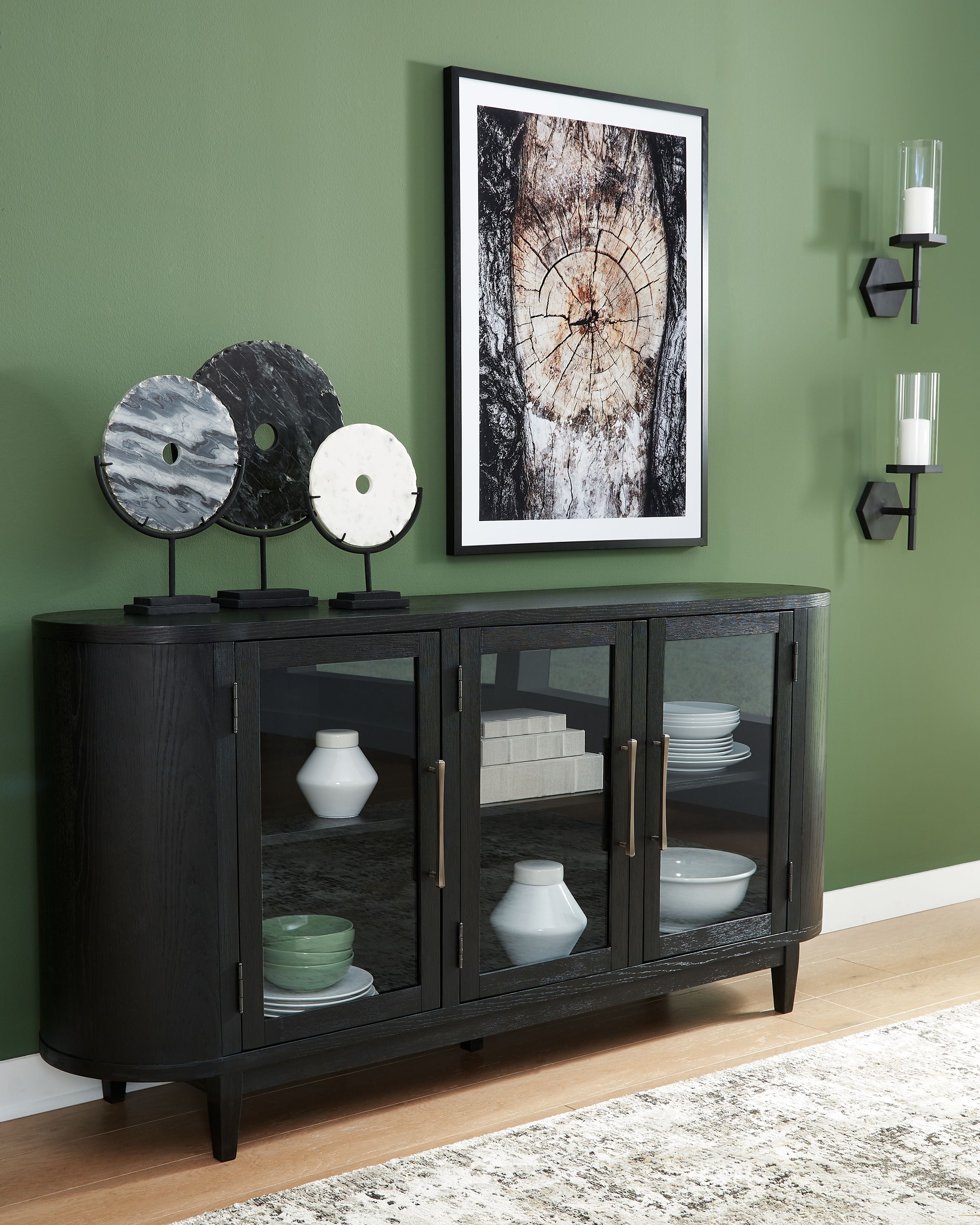 Signature Design by Ashley® Rowanbeck - Black - Dining Room Server | Meri Furniture