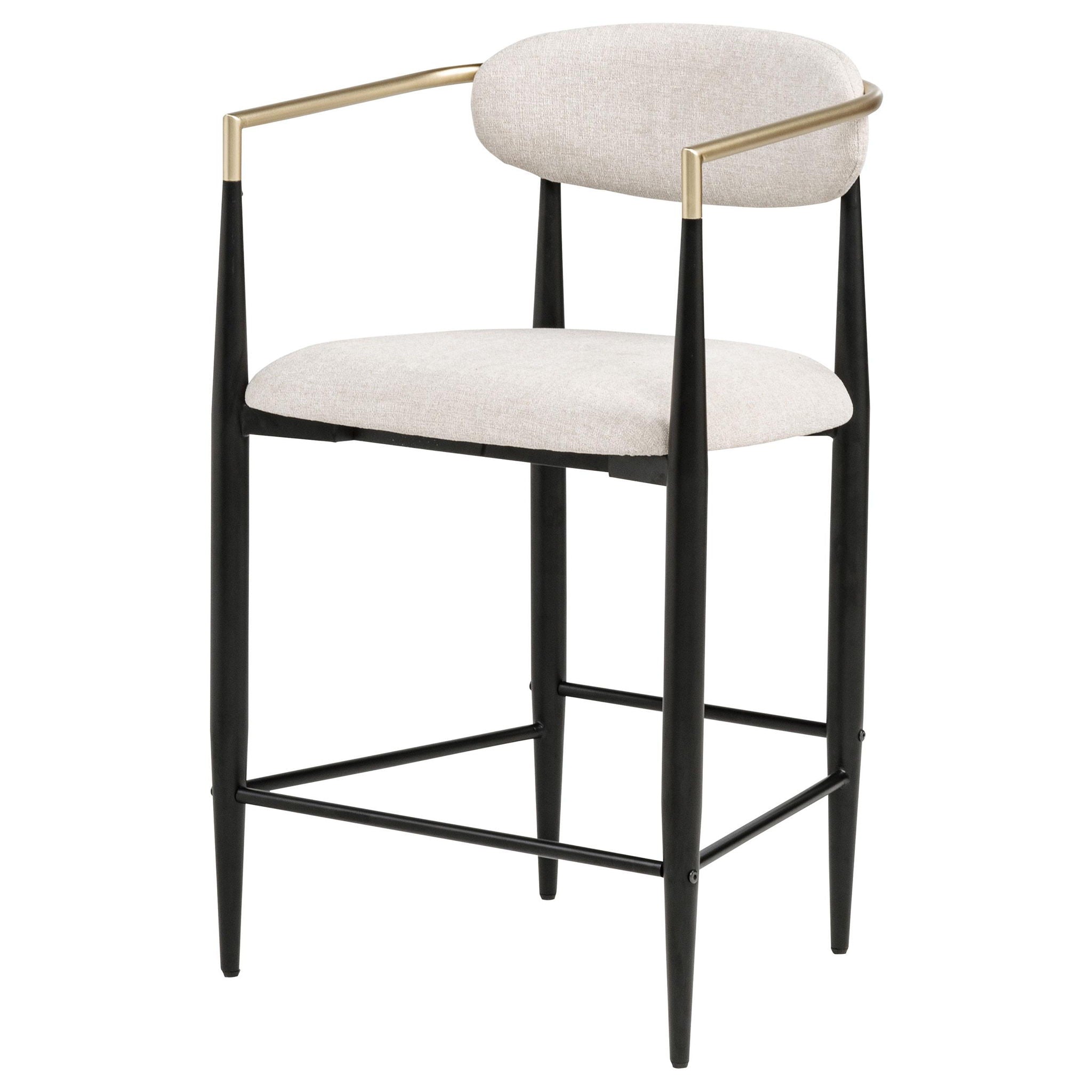 Tina Fabric Upholstered Counter Chair Beige (Set of 2)