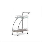 Badin - Serving Cart - Chrome & Clear Glass