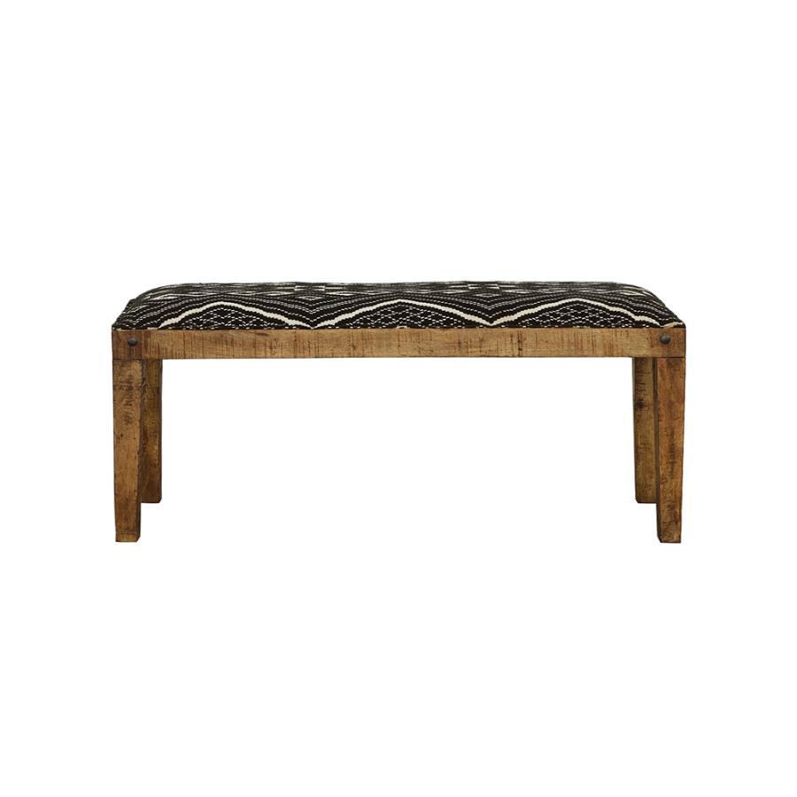 Coaster Fine Furniture Lamont - Fabric Upholstered Accent Bench - Black And Natural | Meri Furniture