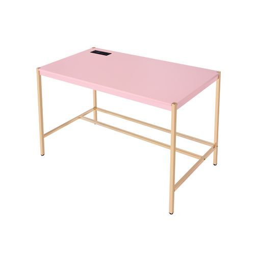 Rectangular Writing Desk No Storage : Finish Metal Base.