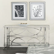 ACME Kalan - Sofa Table - Glass & Silver | Meri Furniture
