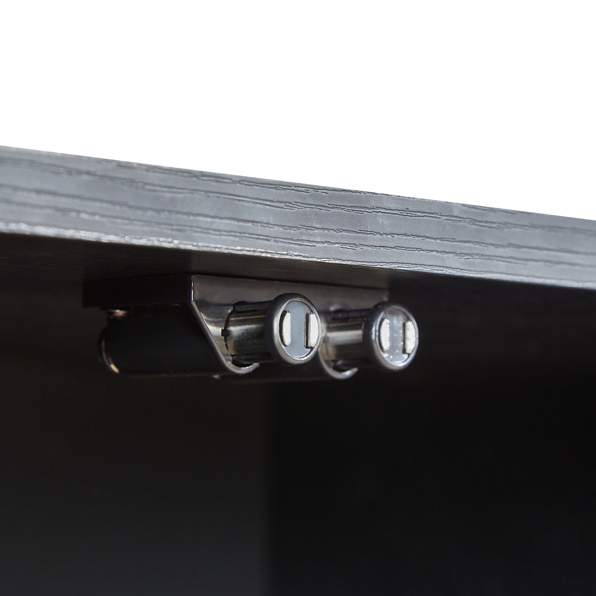 Modern 64" Wavy TV Cabinet With LED Lights - Black