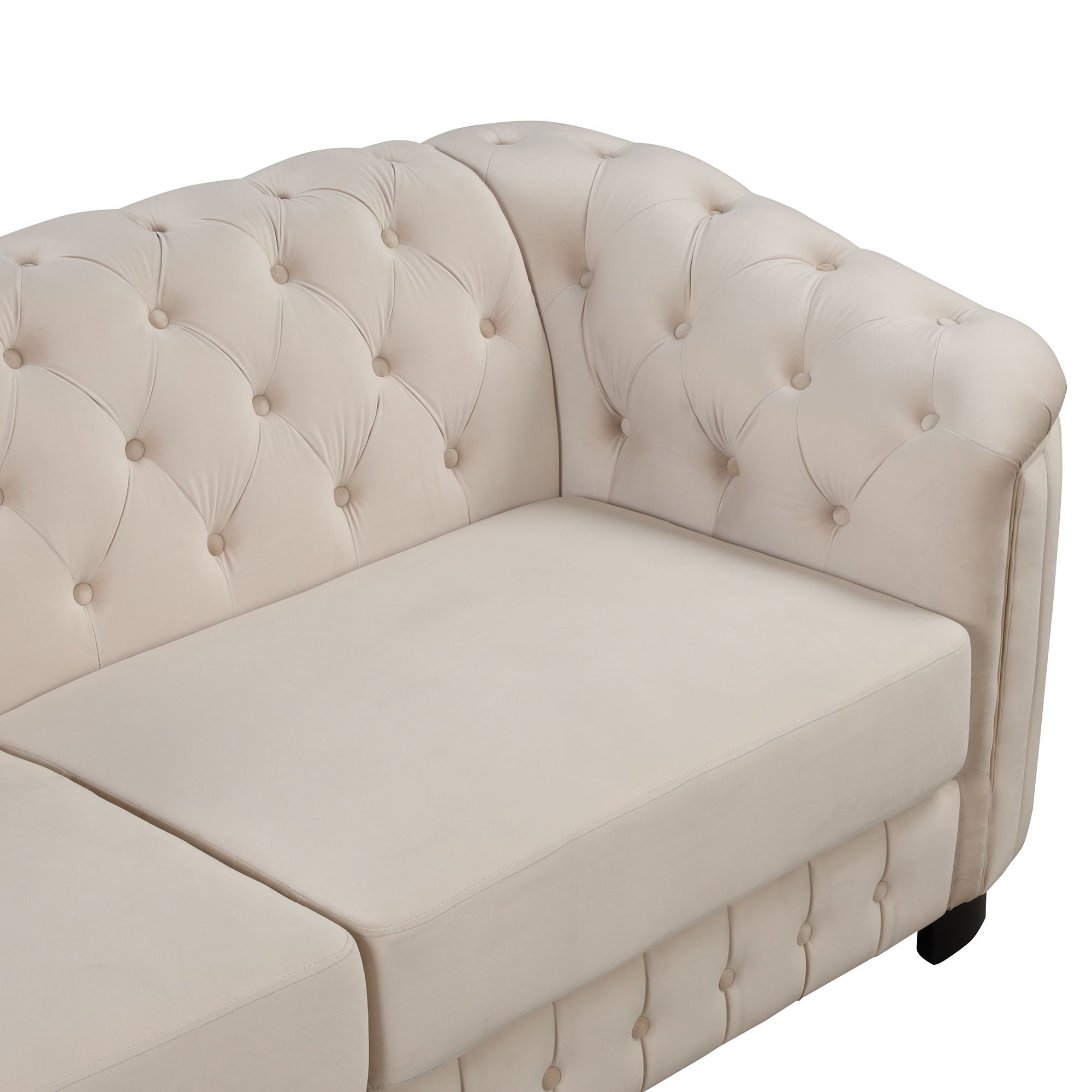 Upholstered Loveseat Sofa With Thick Removable Seat Cushion