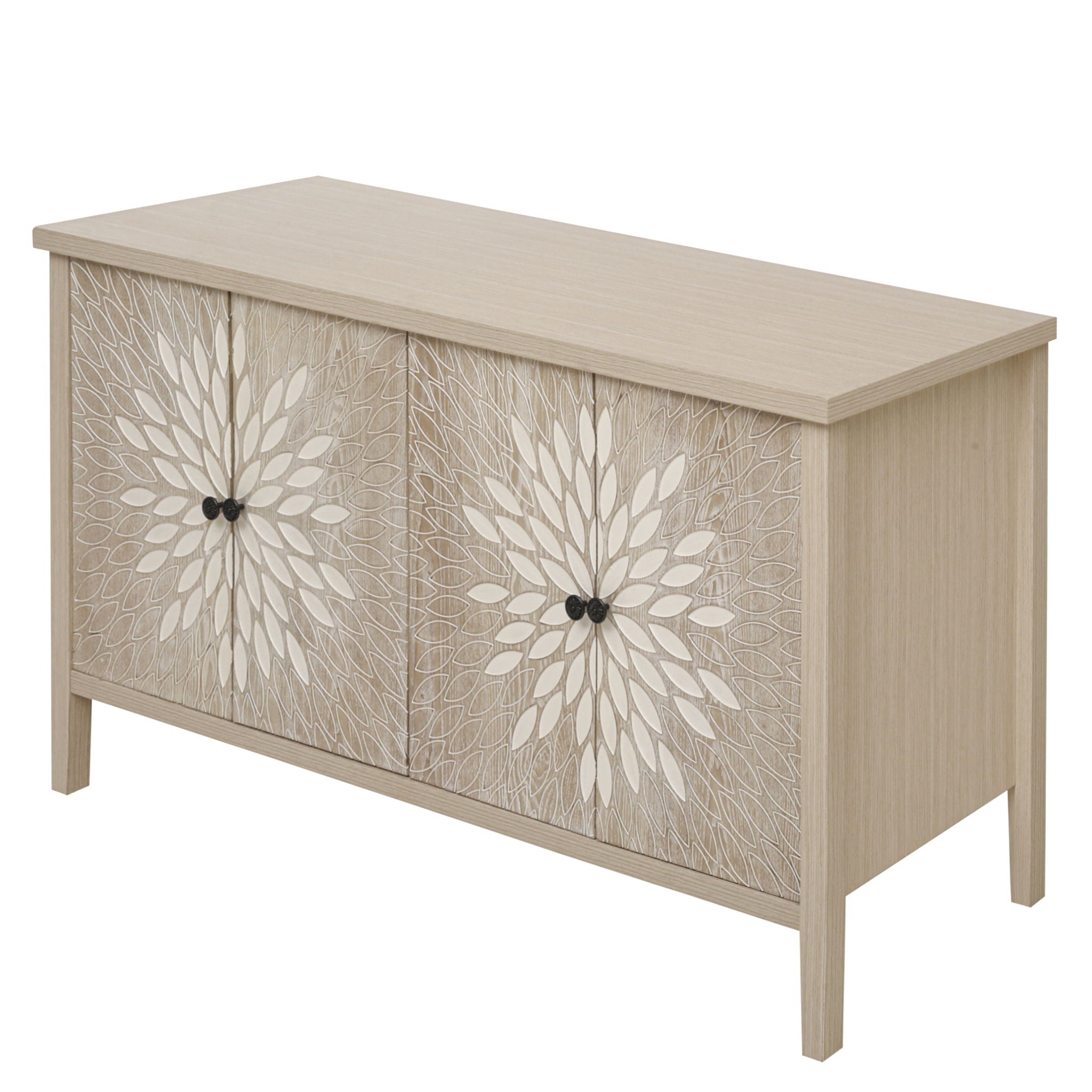 Modern Storage Cabinet With 4 Doors & Adjustable Shelves