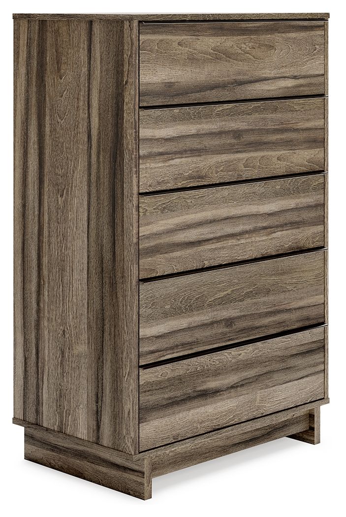 Signature Design by Ashley® Shallifer - Brown - Five Drawer Chest | Meri Furniture